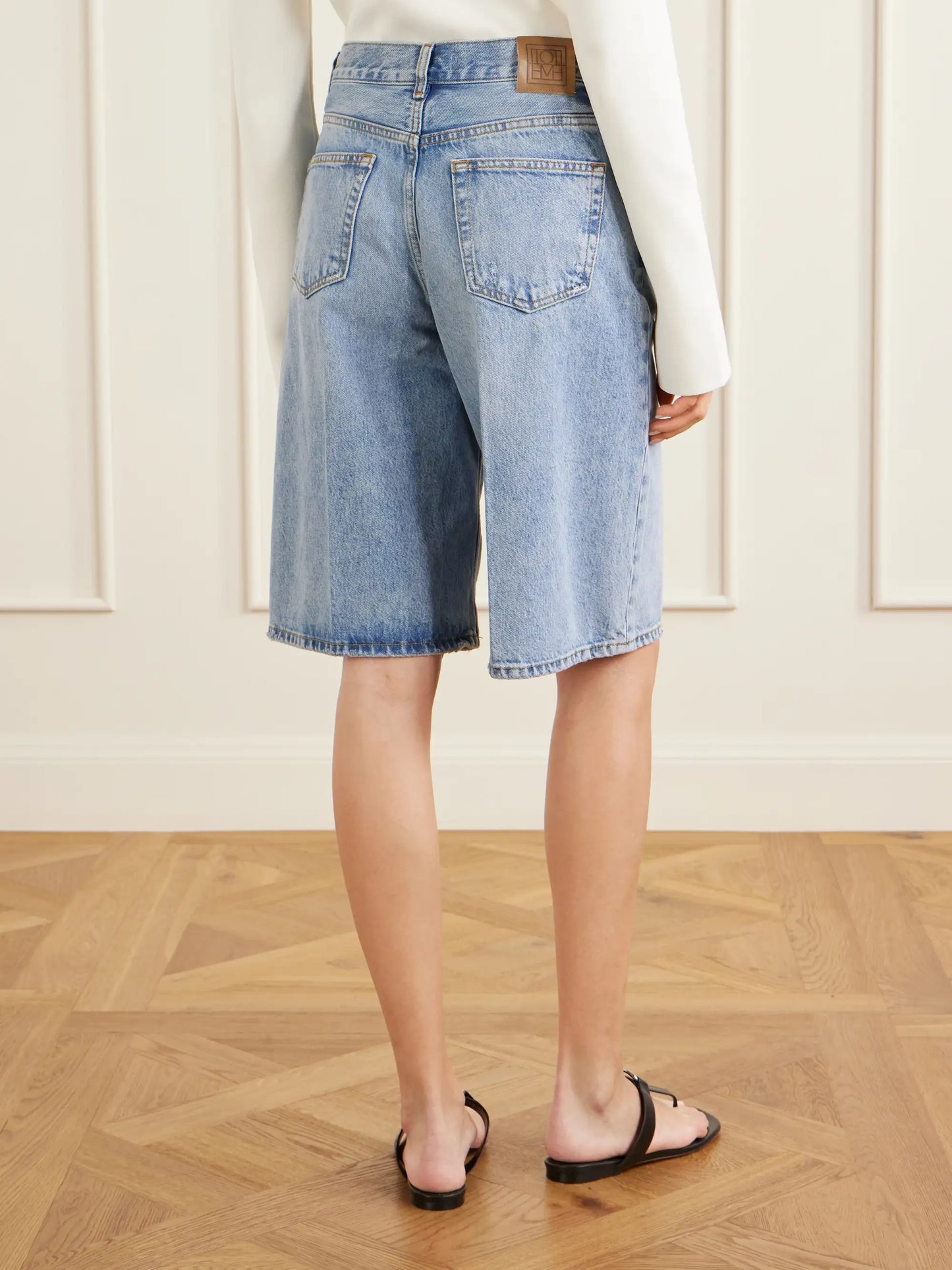 Organic Denim Straight-leg Shorts