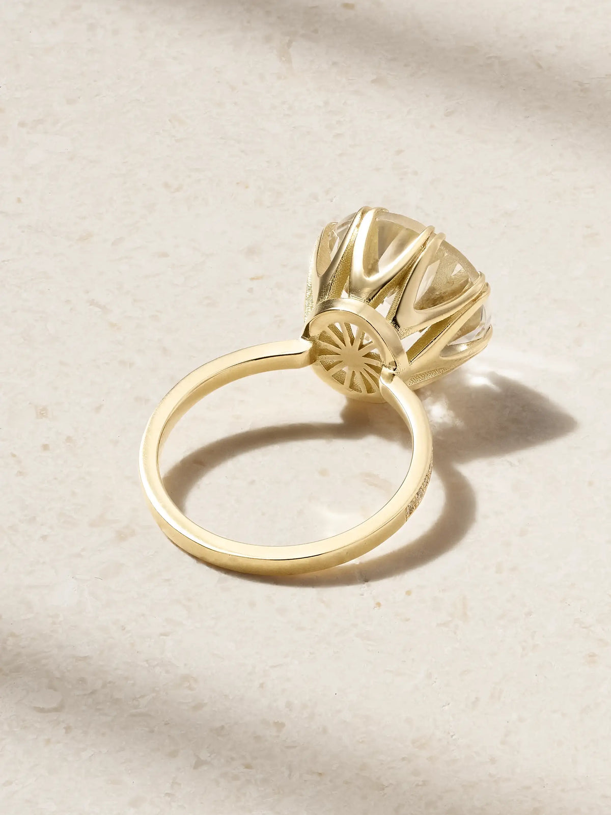 Solitaire Crown 18-karat Gold, Topaz And Diamond Ring