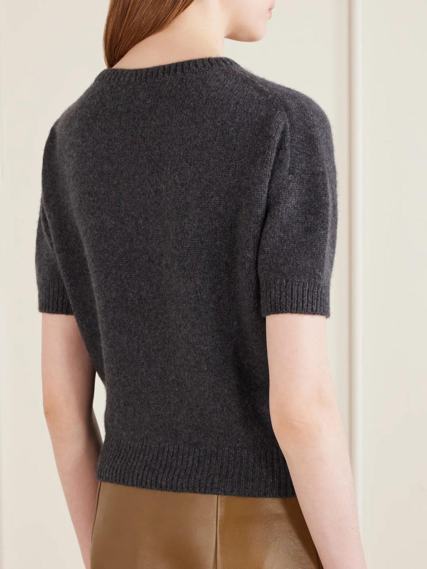 Golden Cropped Cashmere Sweater