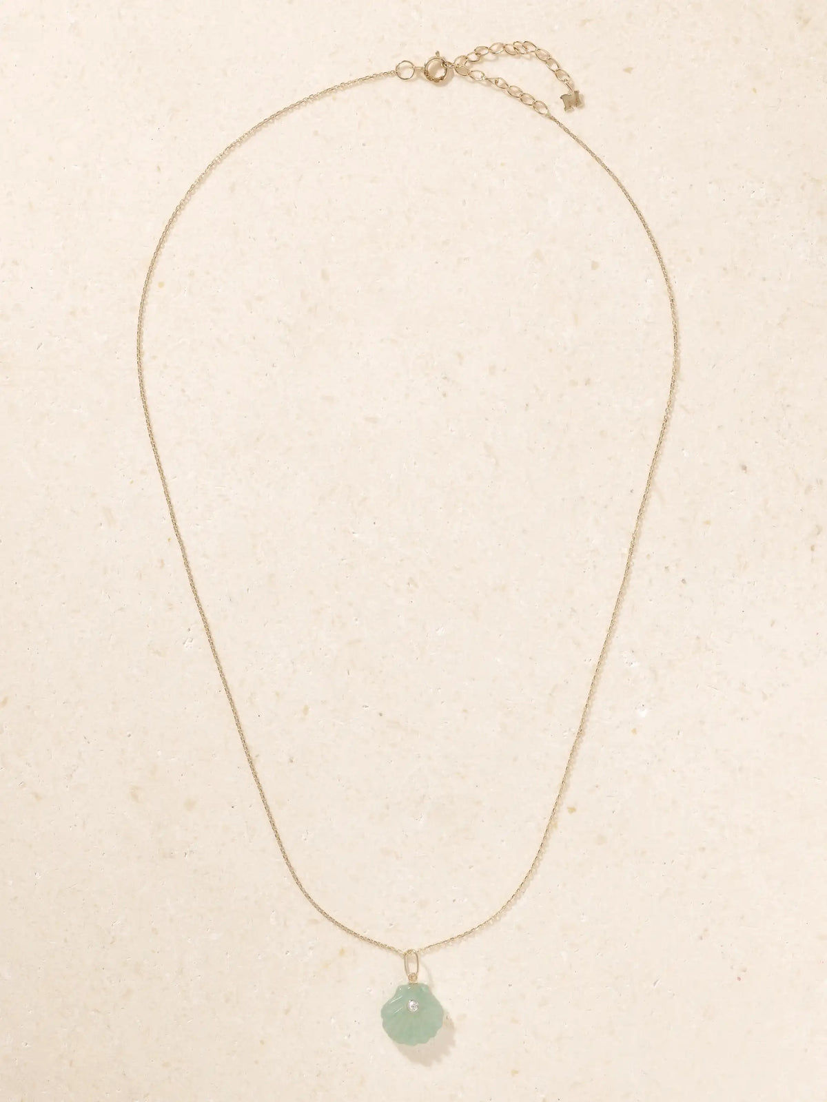 Mateo Carved Venus 14-karat Gold, Jade And Diamond Necklace