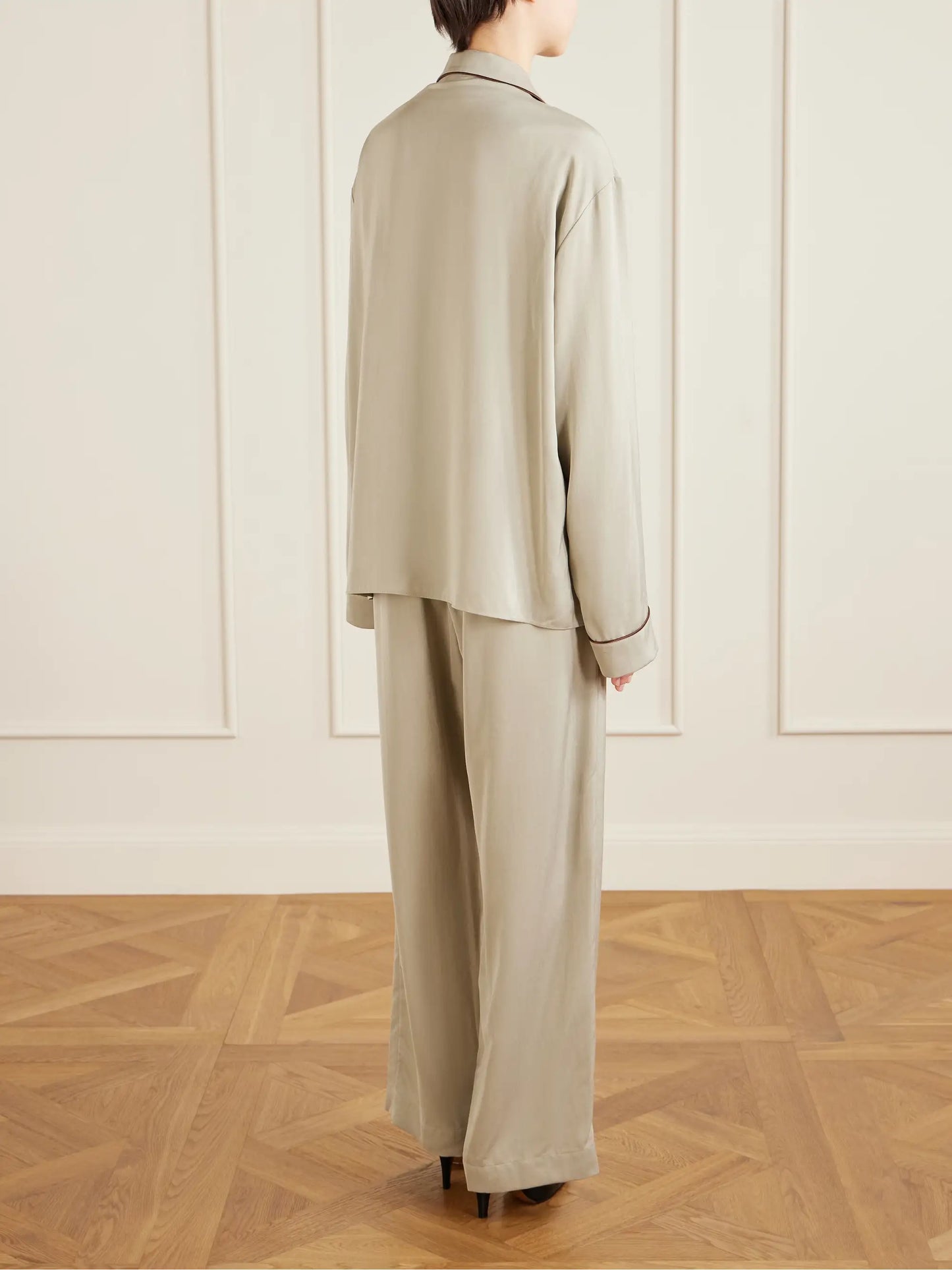 Clarinda Piped Silk Shirt