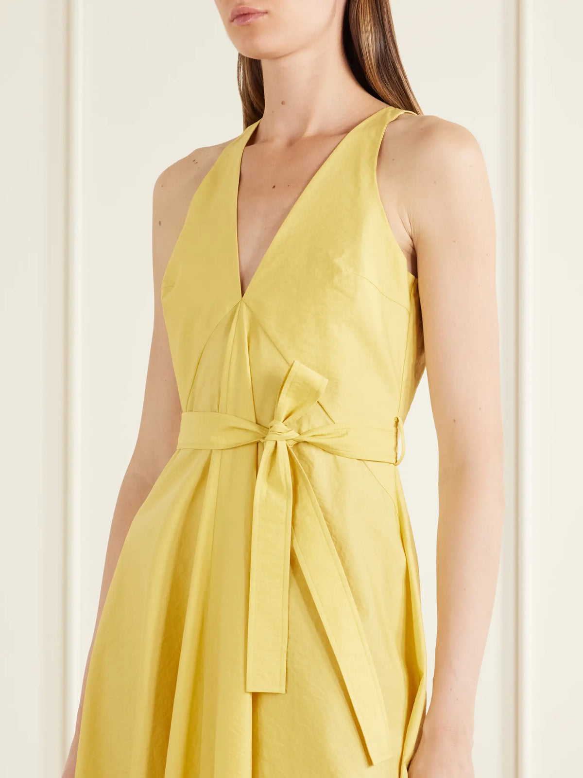 Brunello Cucinelli Belted Cotton-blend Midi Dress