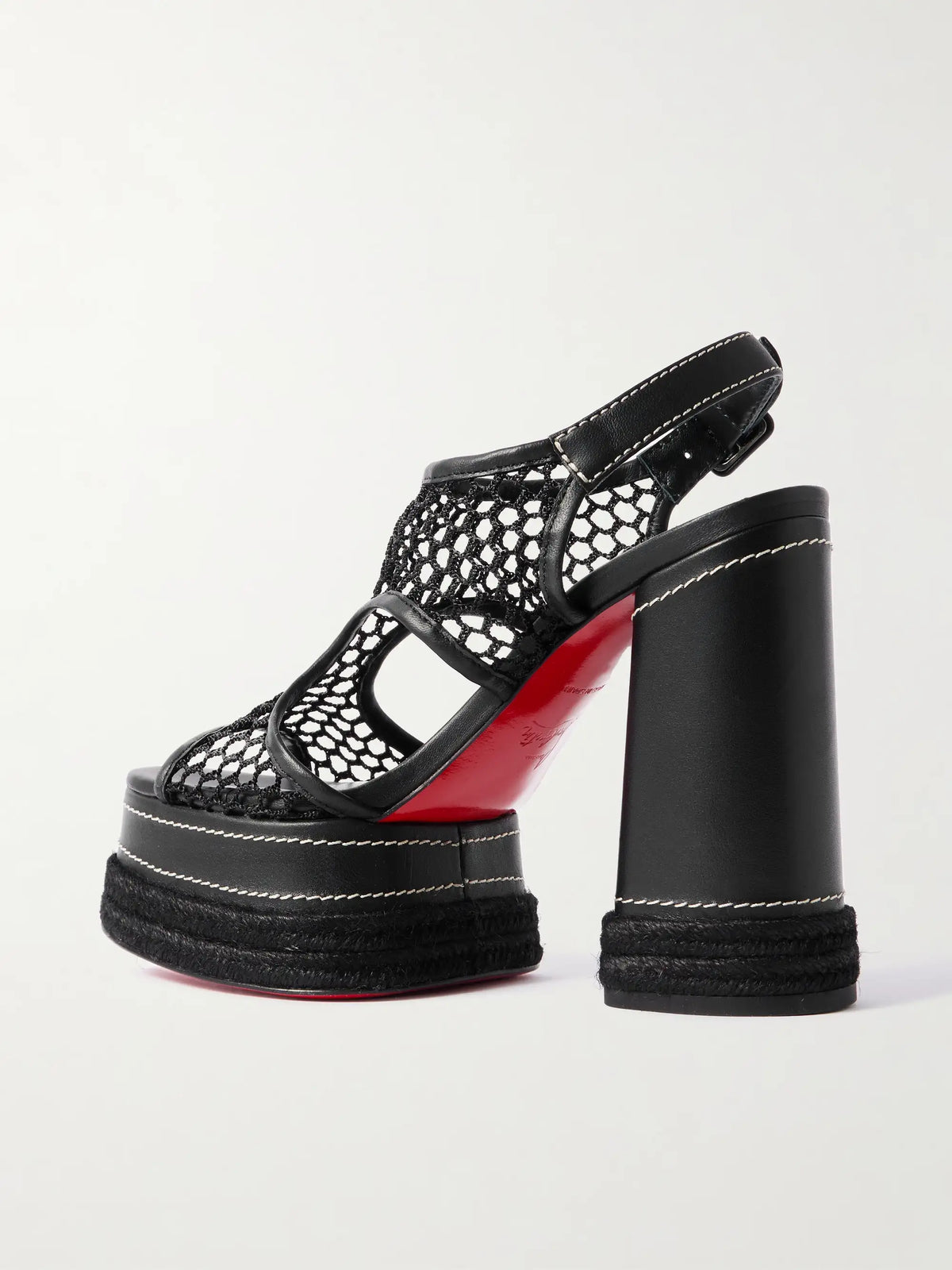 Almeja 130 Mesh And Leather Platform Sandals
