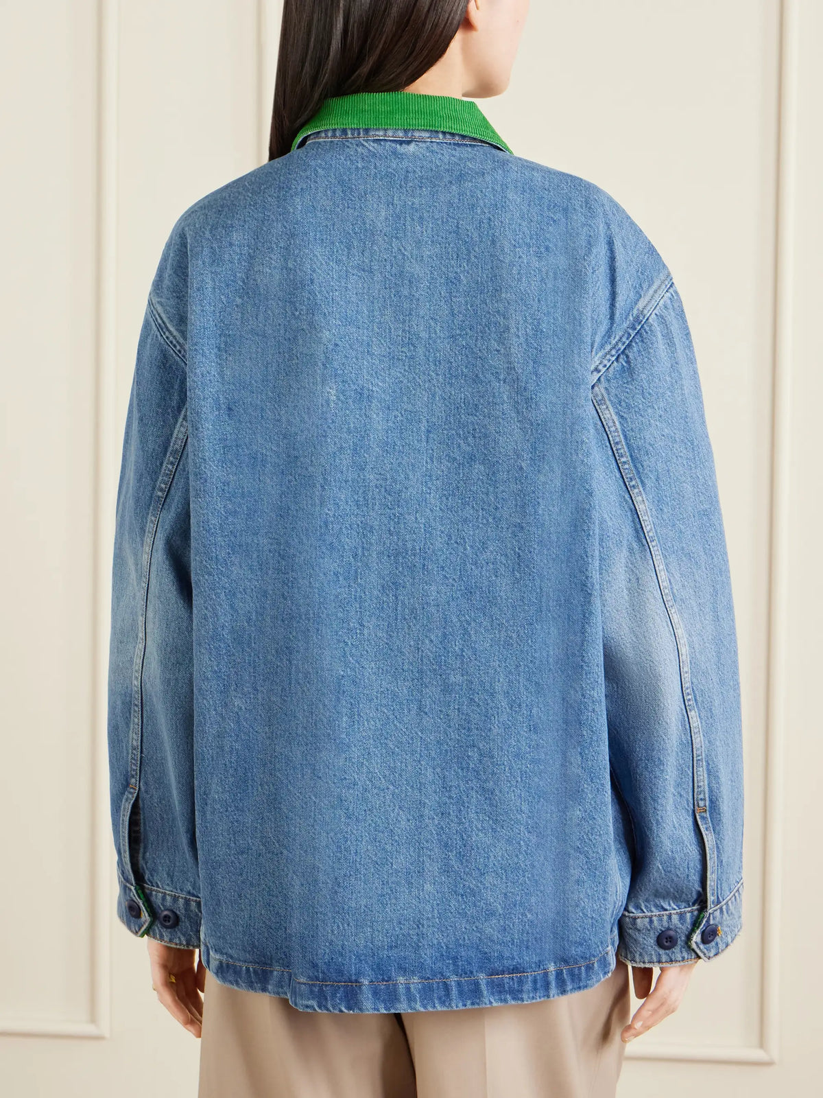 DÔEN Pascual Corduroy-trimmed Denim Jacket