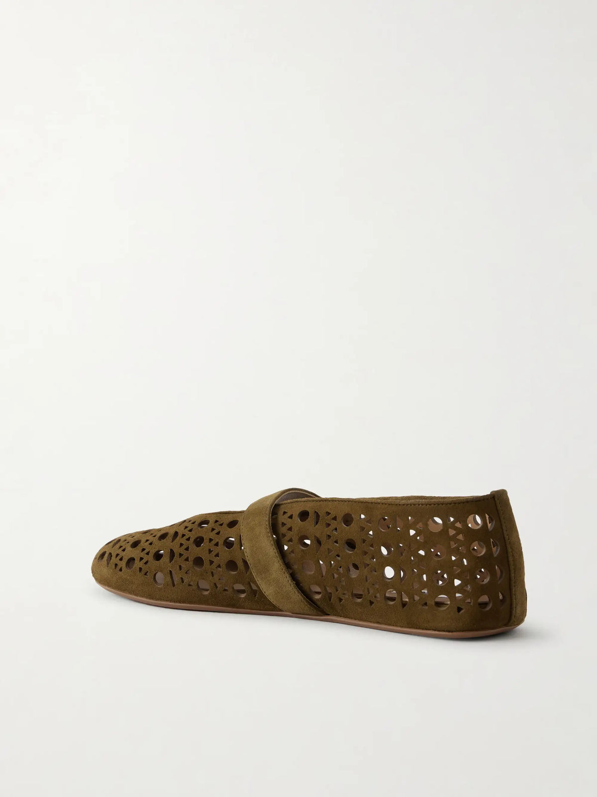 Laser-cut Suede Ballet Flats
