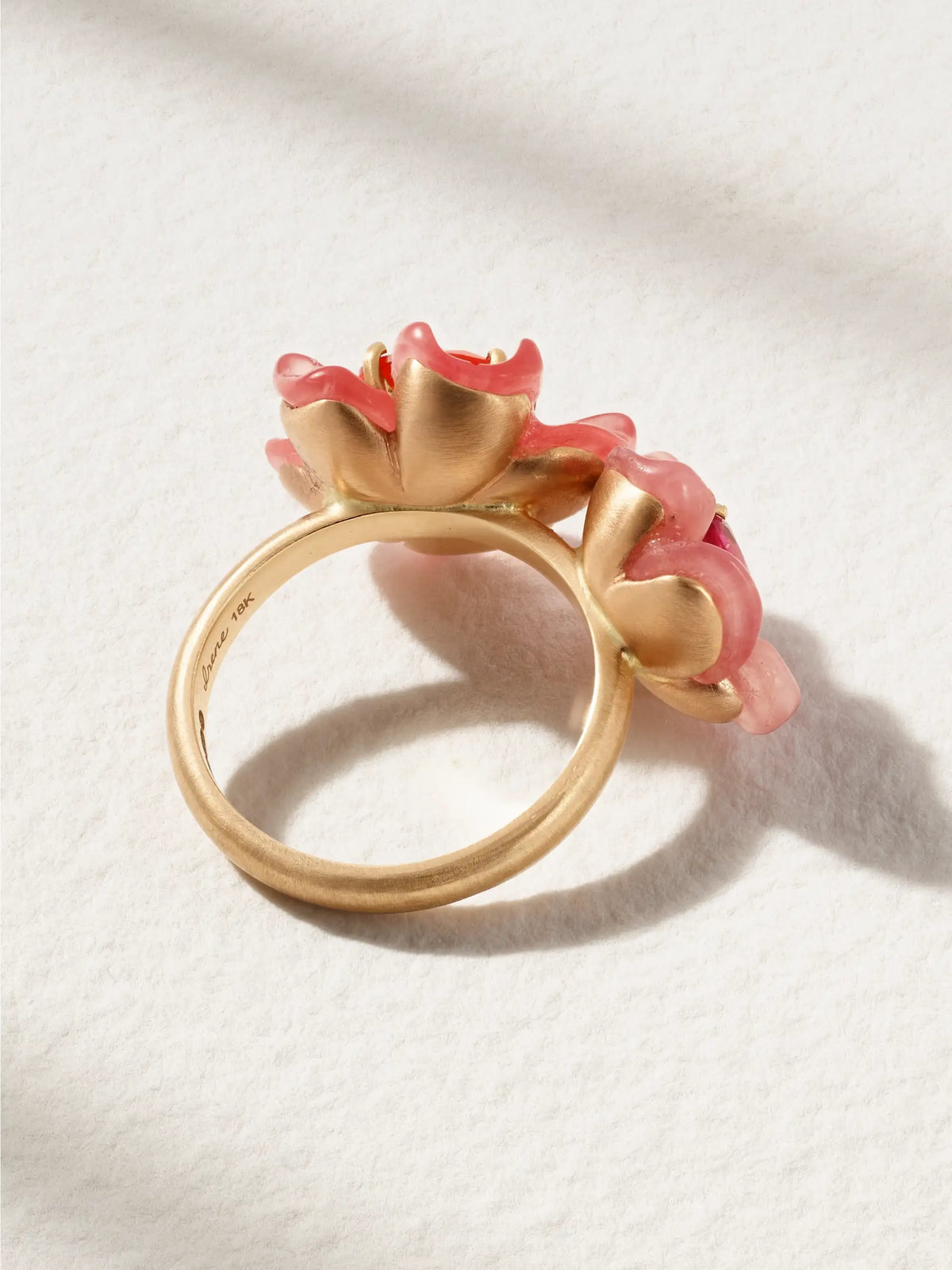 Tropical Flower Duet 18-karat Rose Gold Multi-stone Ring