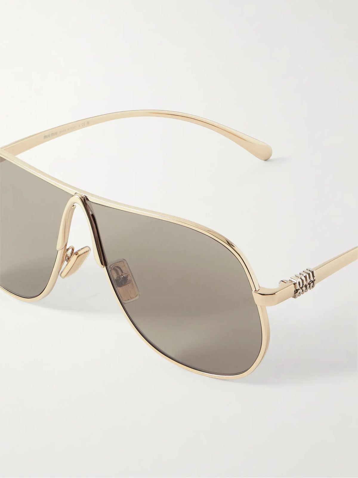 Miu Miu Eyewear Aviator-style Gold-tone Sunglasses