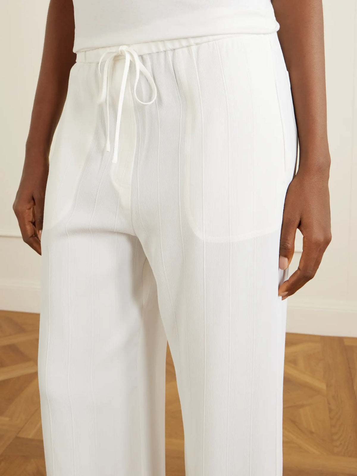 TOTEME Striped Woven Wide-leg Pants