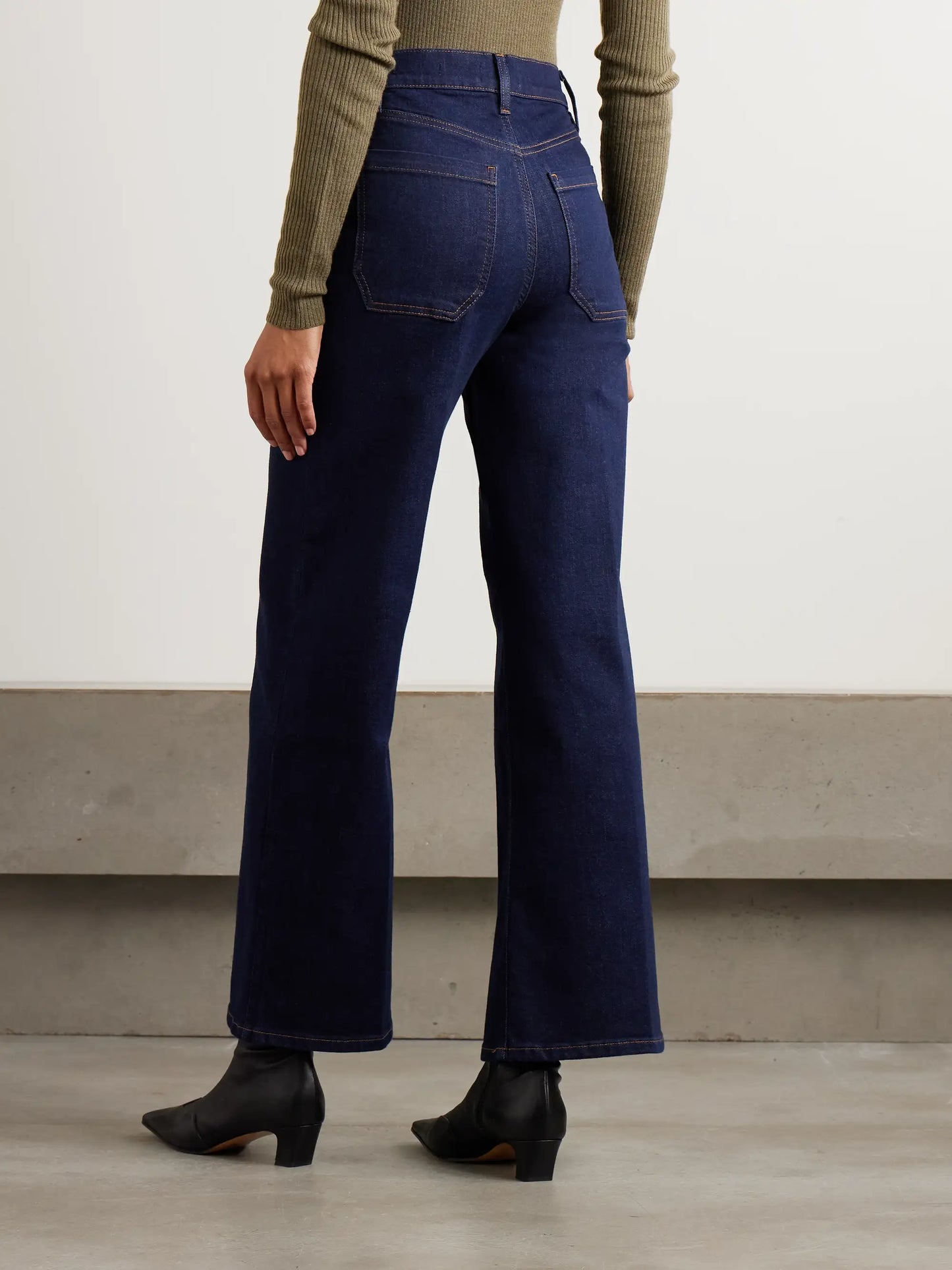 Le Slim Palazzo Modernist Pocket High-rise Wide-leg Jeans