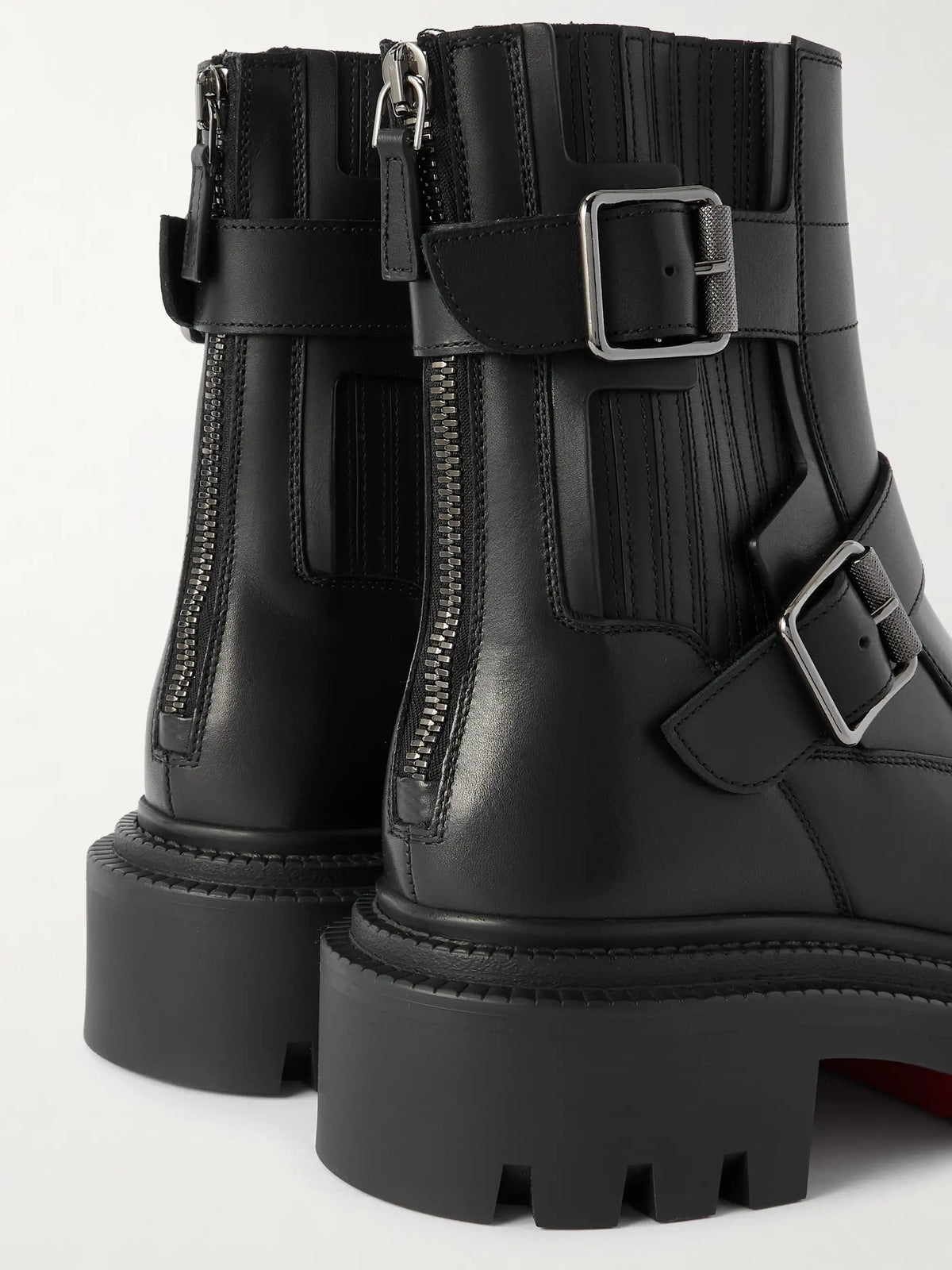 Oxybootie Buckled Leather Ankle Boots