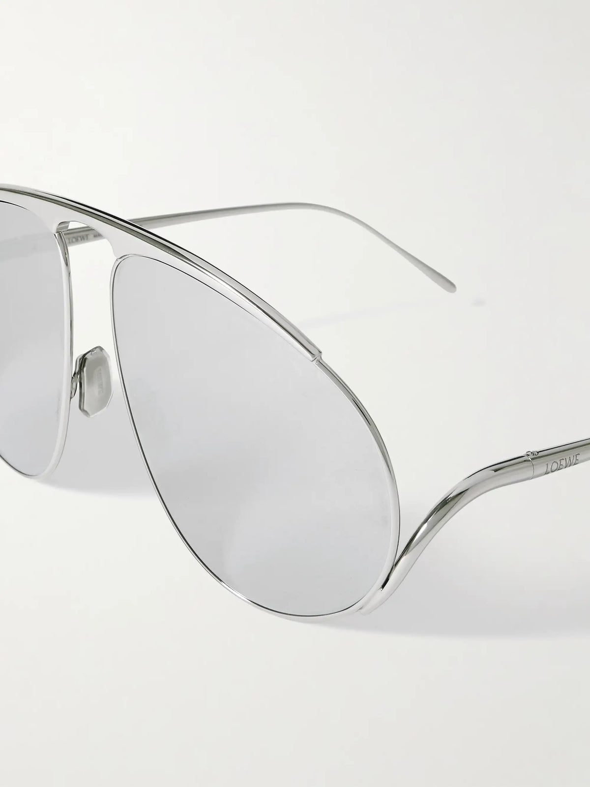 Aviator-style Silver-tone Sunglasses