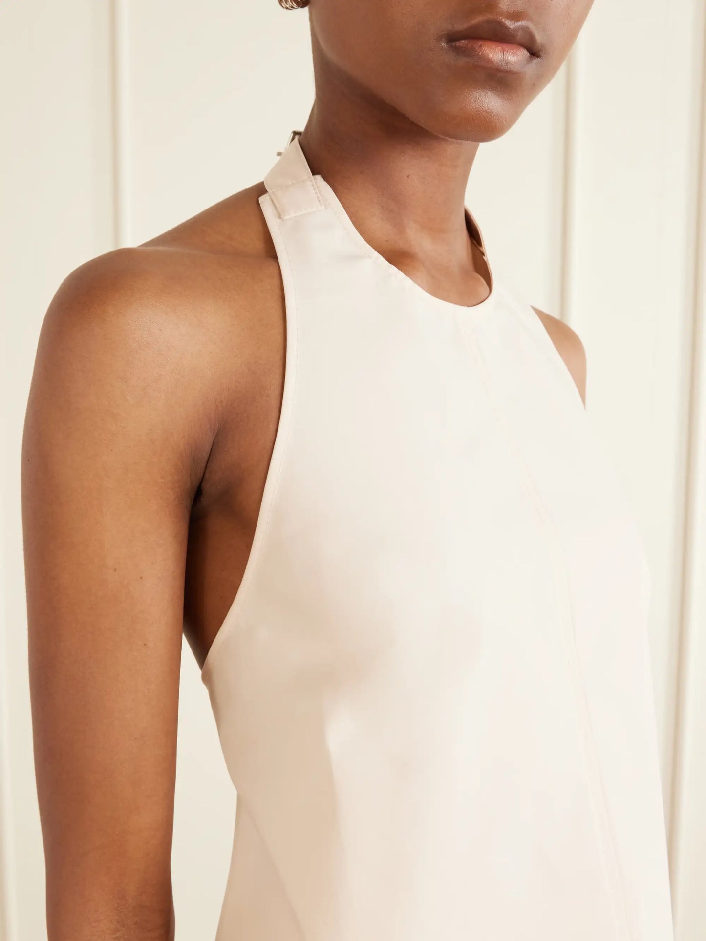 Cotton-blend Halterneck Top