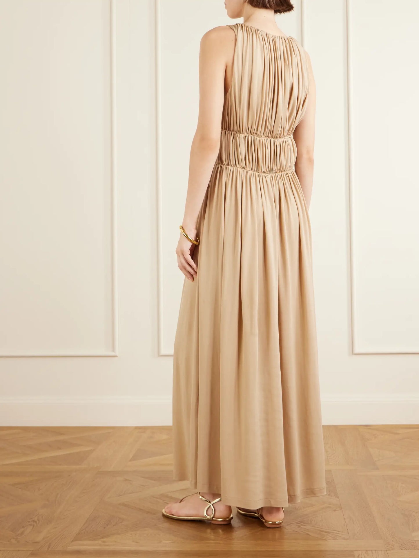 Ouida Gathered Jersey Maxi Dress