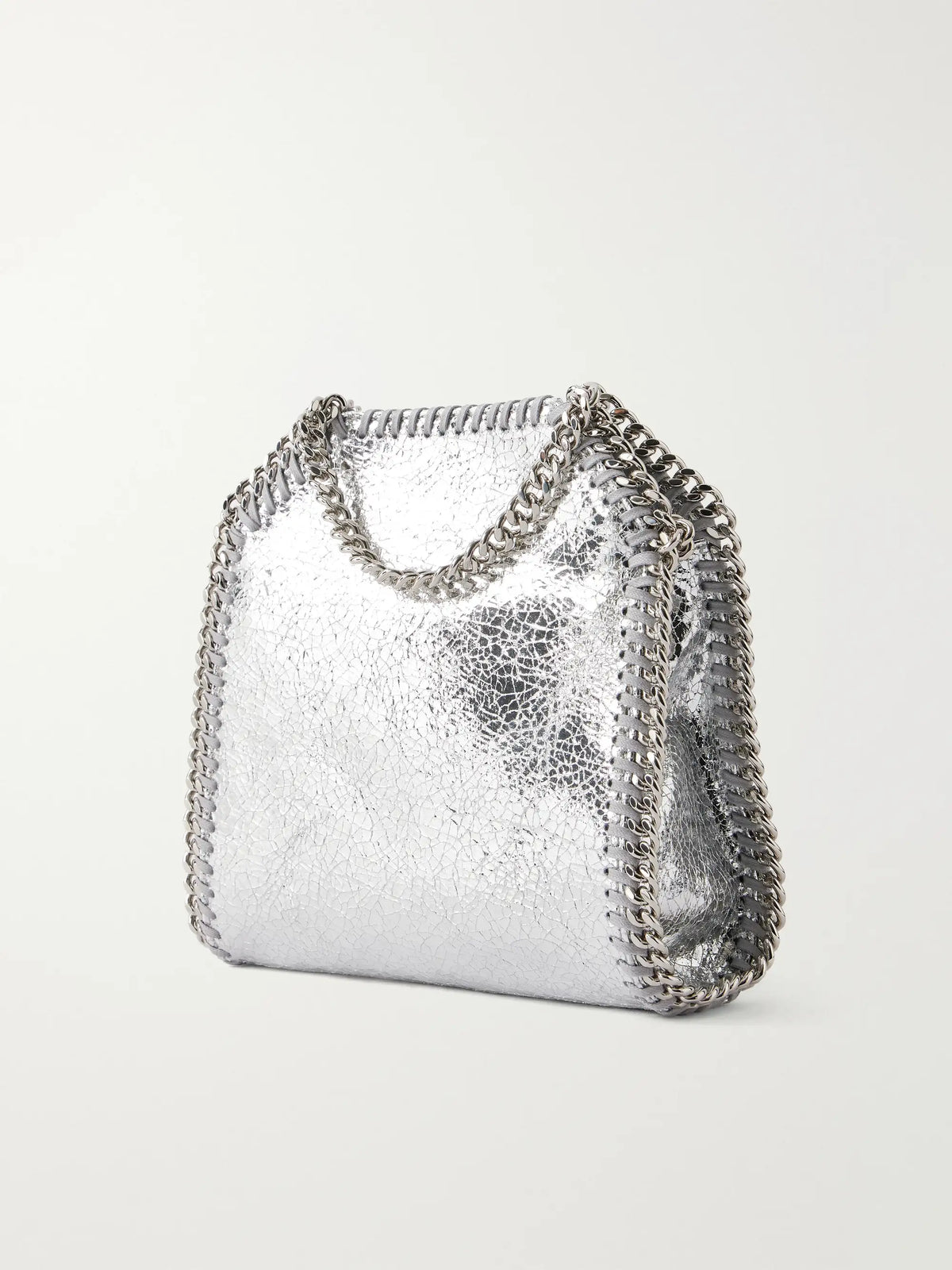 Falabella Tiny Crinkled Metallic Shoulder Bag