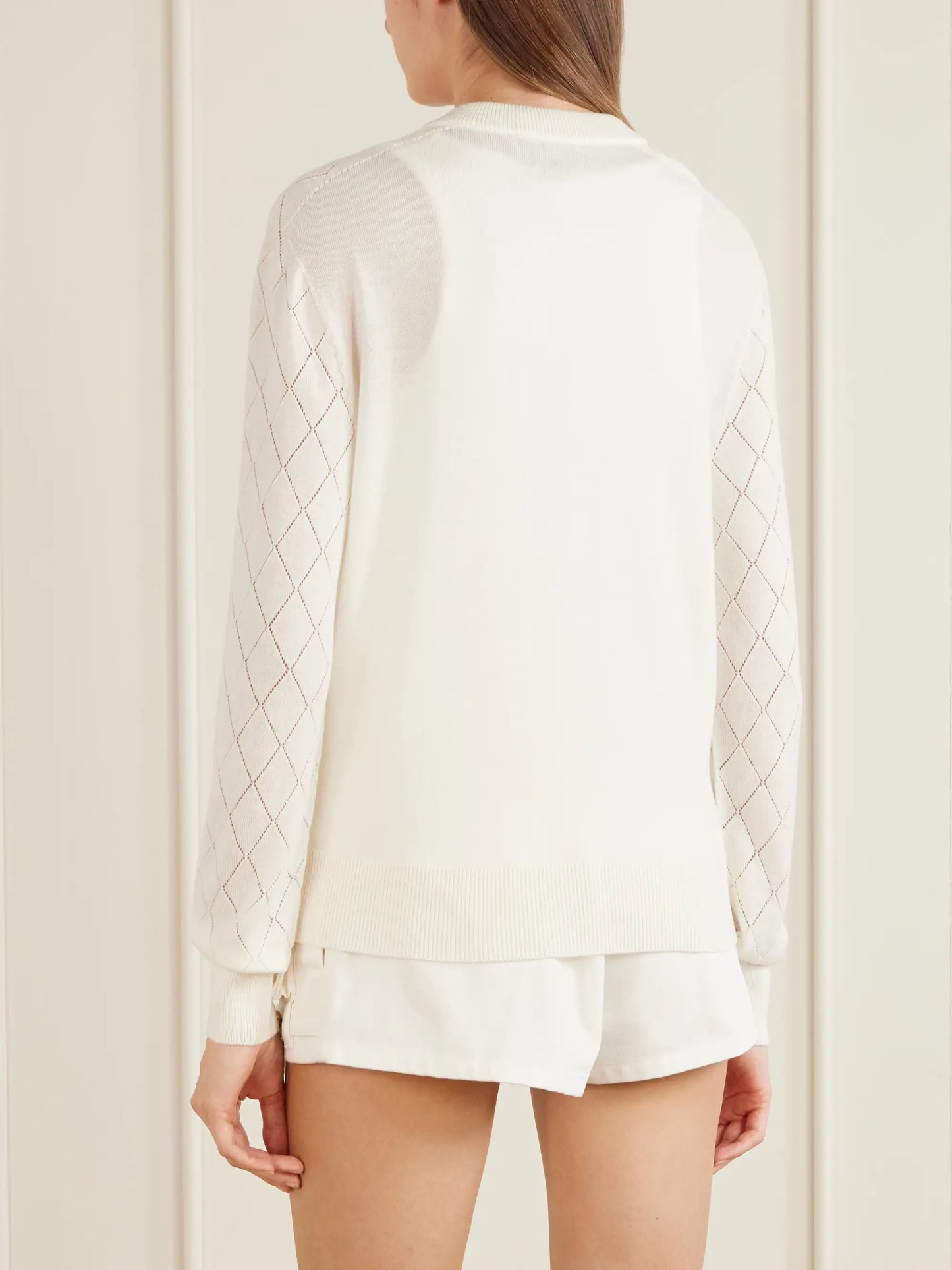 Cotton Pointelle-knit Cardigan
