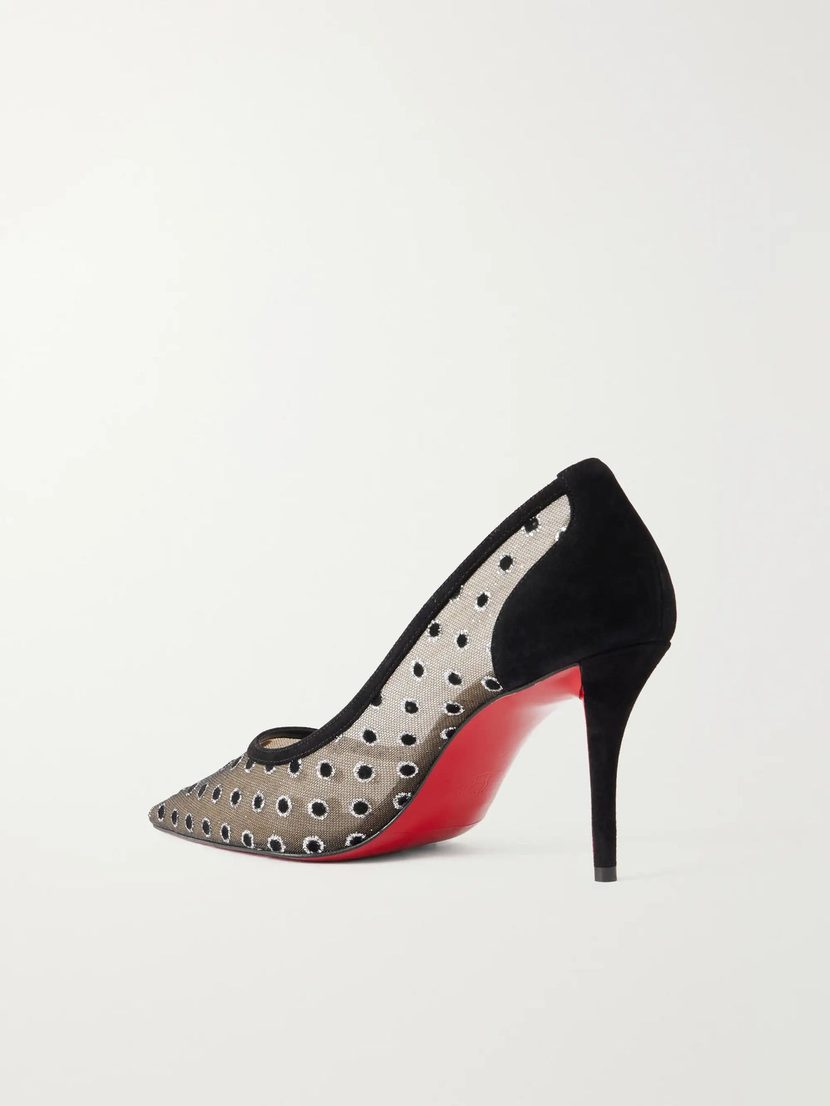 Christian Louboutin Miss Z 80 Polka-dot Flocked-tulle And Suede Pumps