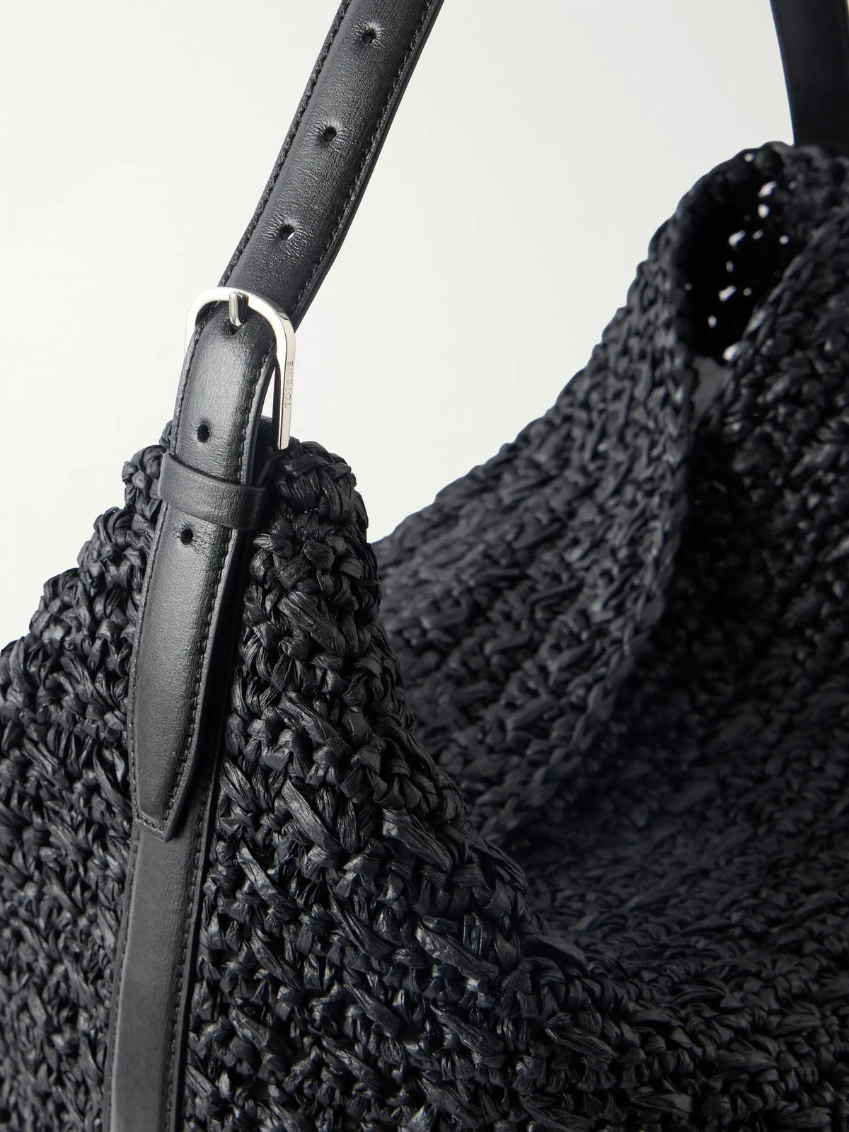 Belted Raffia Tote