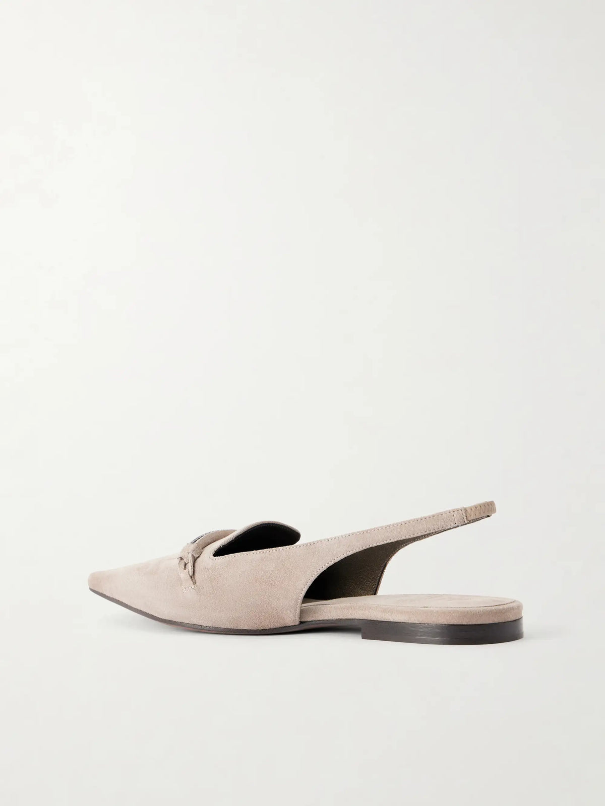 Suede Pointed-toe Slingback Flats