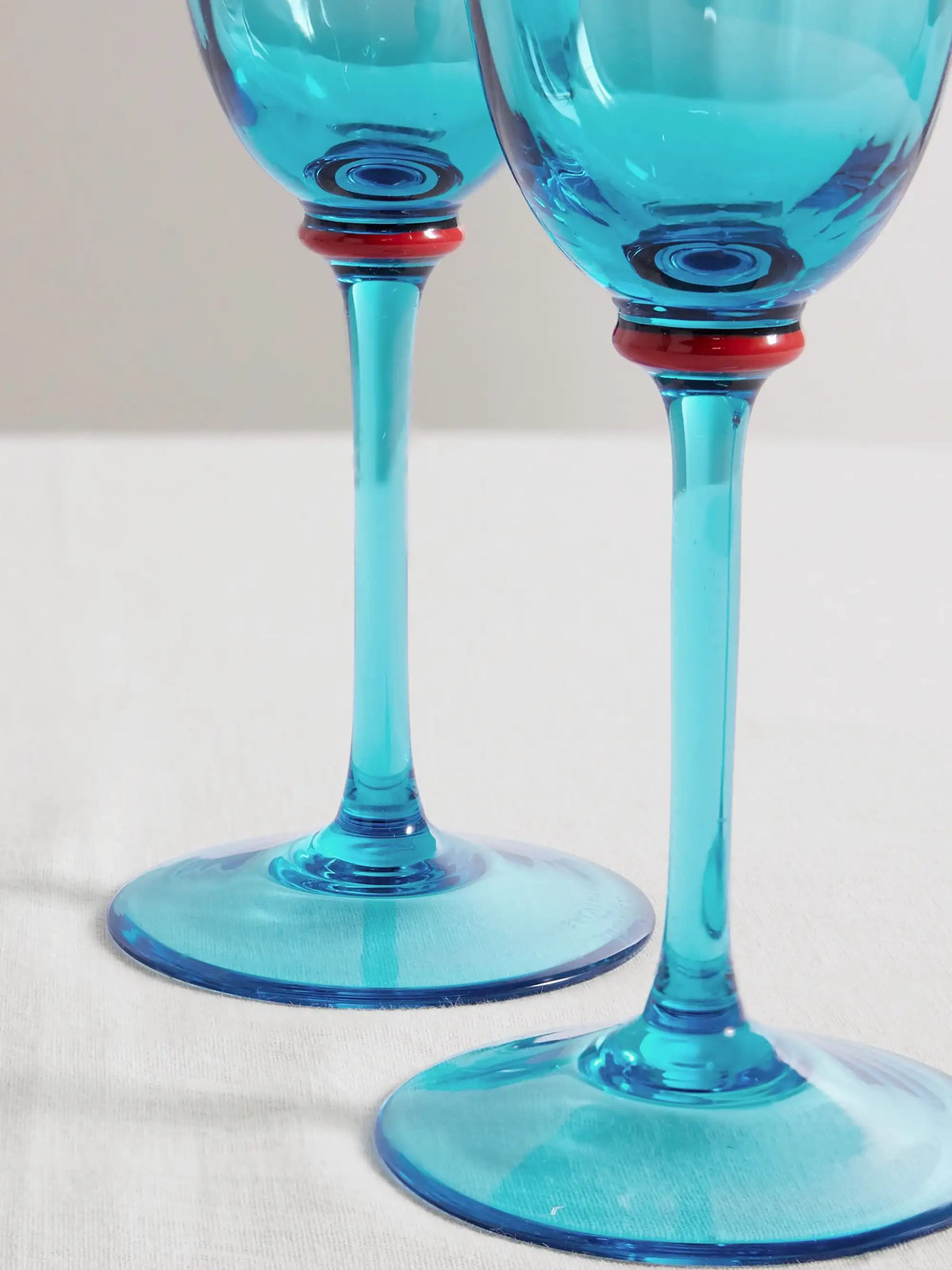 Set Of Two Murano Glass Wine Glasses