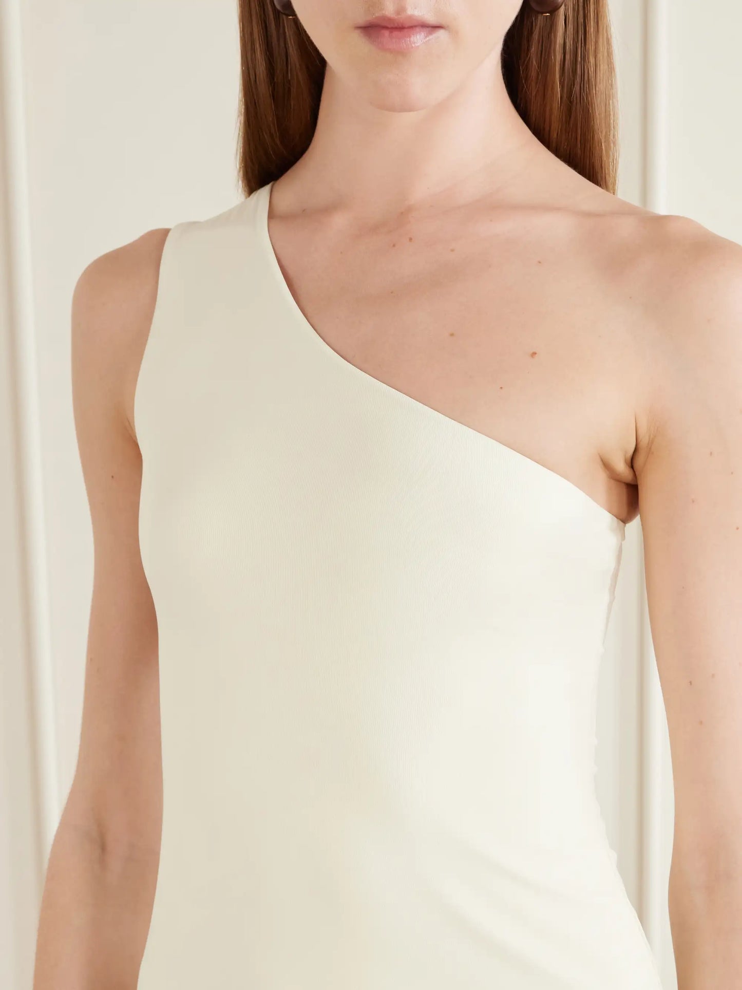 Yacare One-shoulder Asymmetrical Fringed Jersey Midi Dress