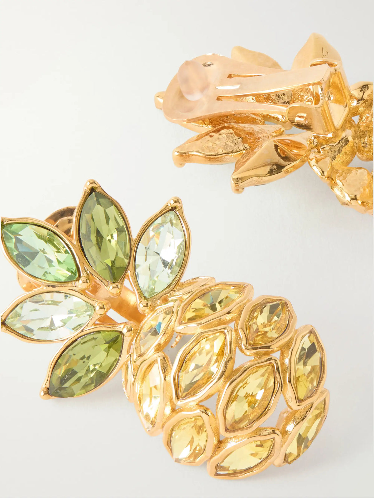 Crystal-embellished Gold-tone Clip Earrings