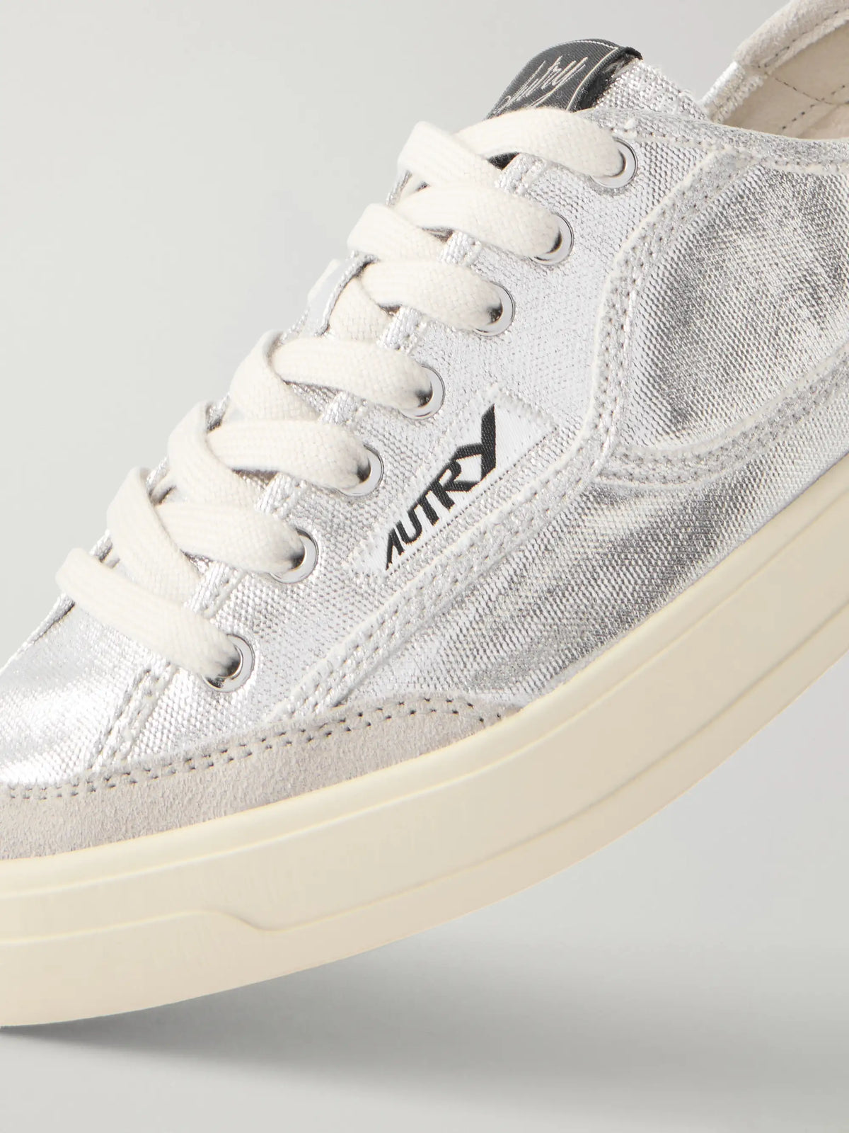 Windscape Low Suede-trimmed Metallic Canvas Sneakers