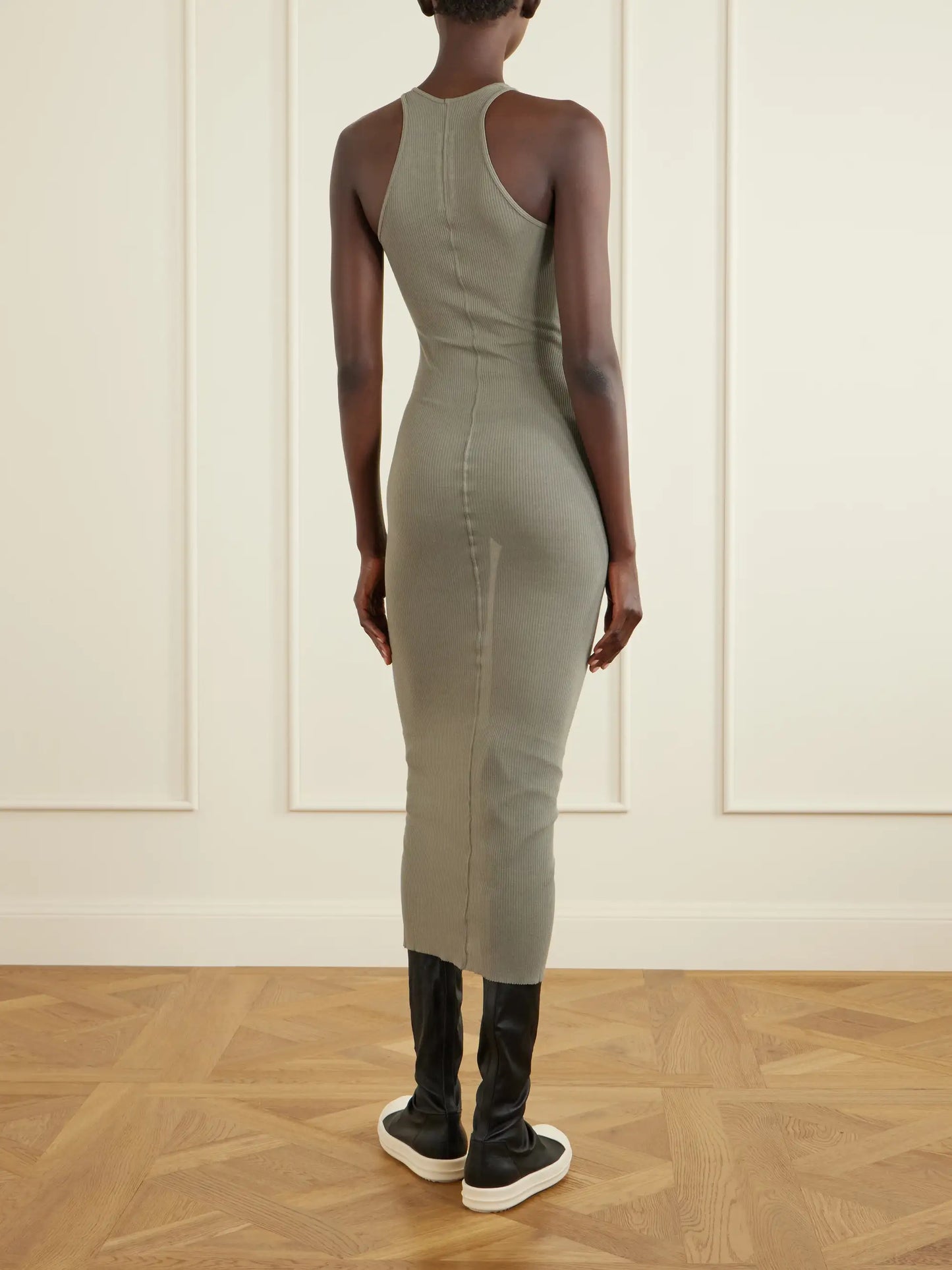 Tank Ribbed-jersey Halterneck Midi Dress