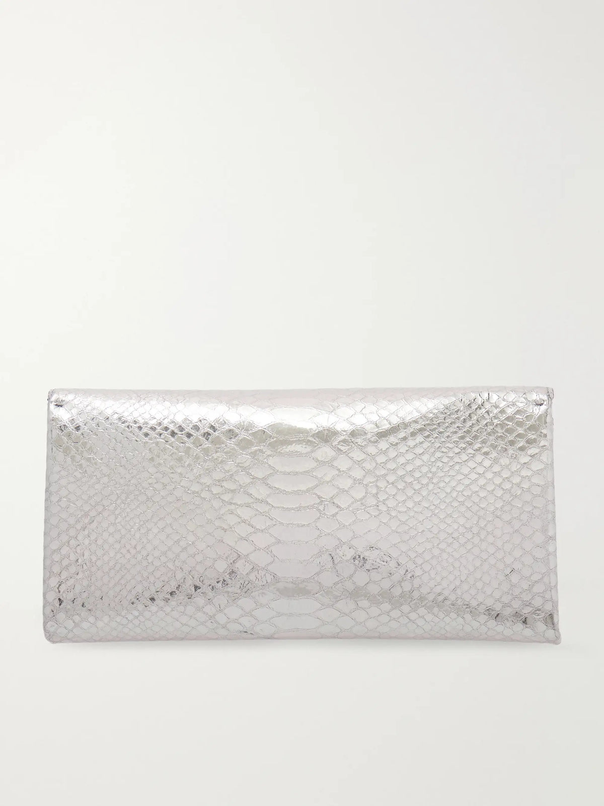Jean Metallic Snake-effect Leather Clutch