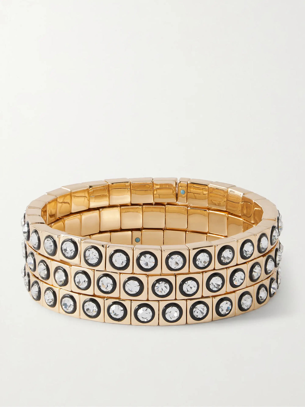 The Royal Set Of Three Gold-tone, Enamel And Crystal Bracelets