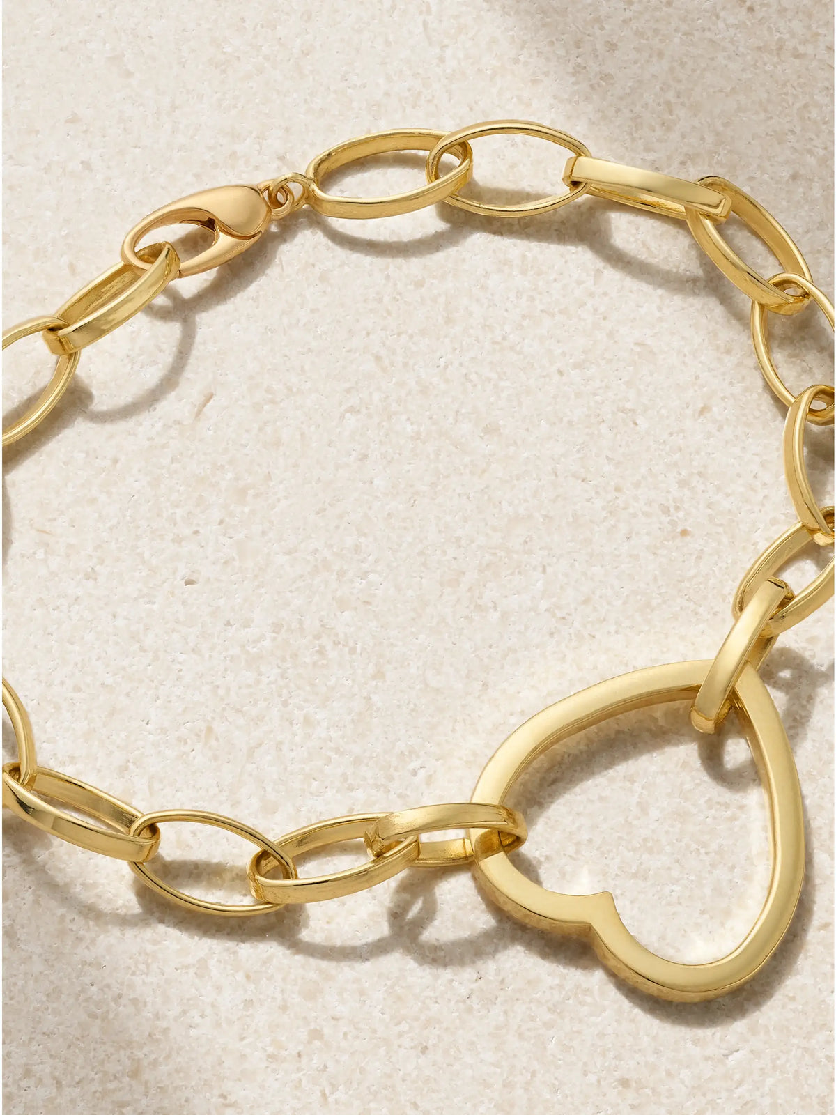 Medium Edith Open Heart 18-karat Gold Bracelet