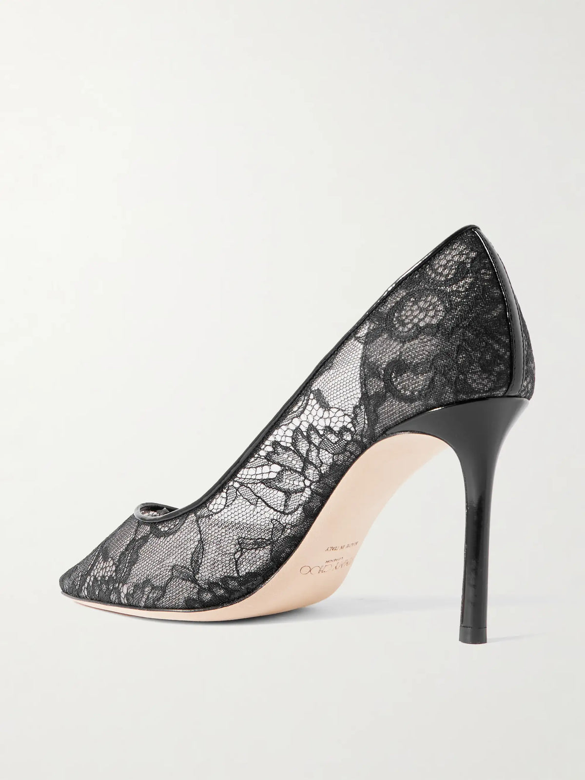Romy 85 Leather-trimmed Lace Pumps