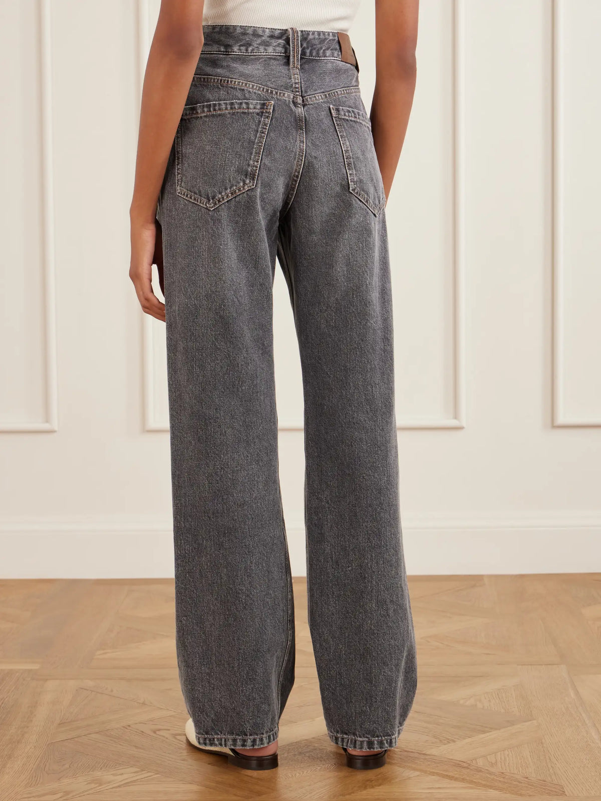 Cotton Mid-rise Wide-leg Jeans