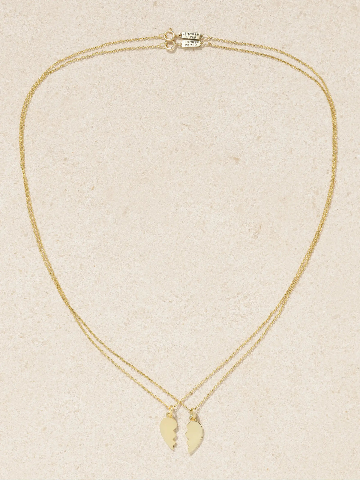 Set Of Two Mini Piece Of My Heart 18-karat Gold Necklaces