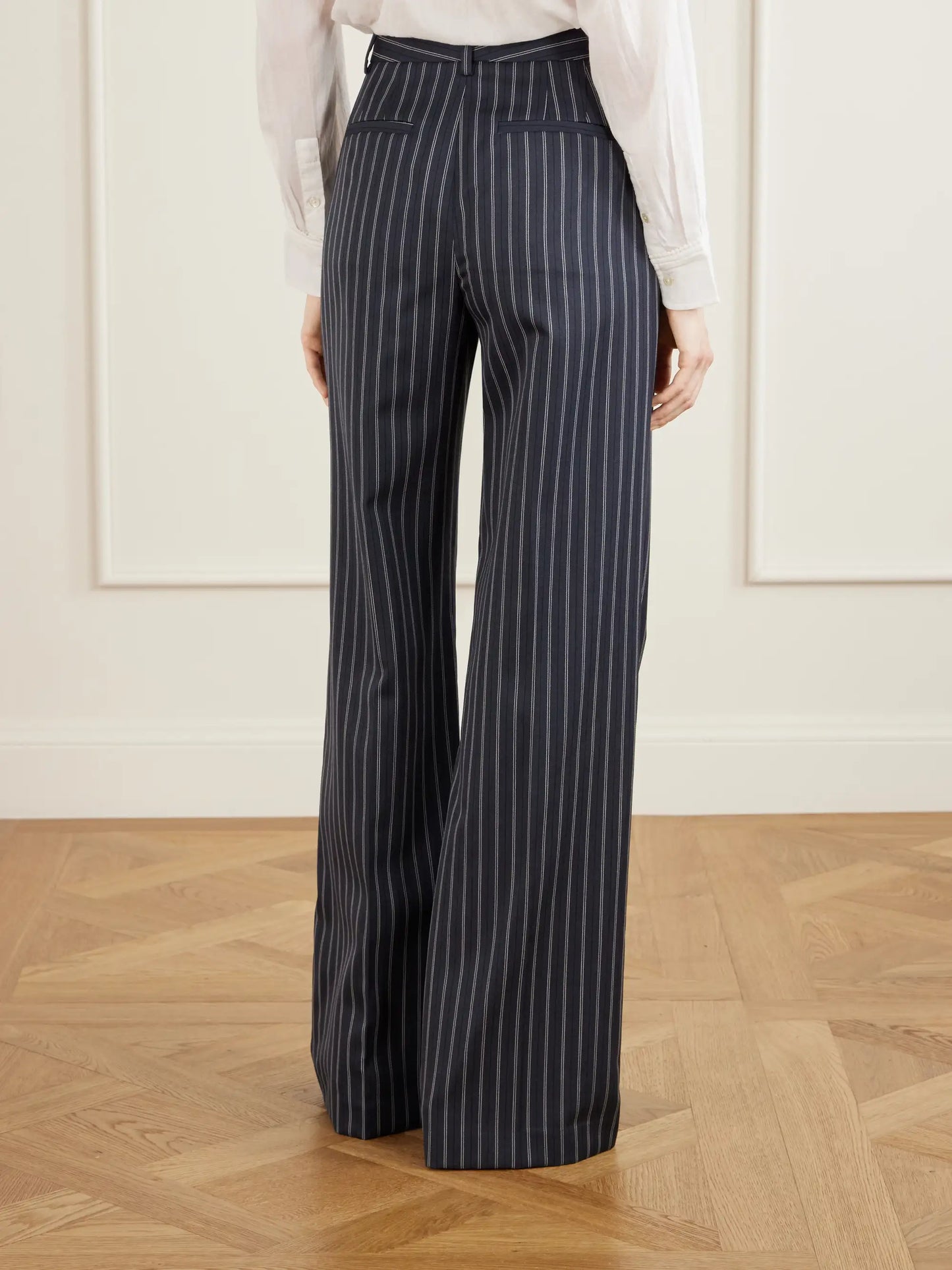 Rivers Striped Wool Wide-leg Pants