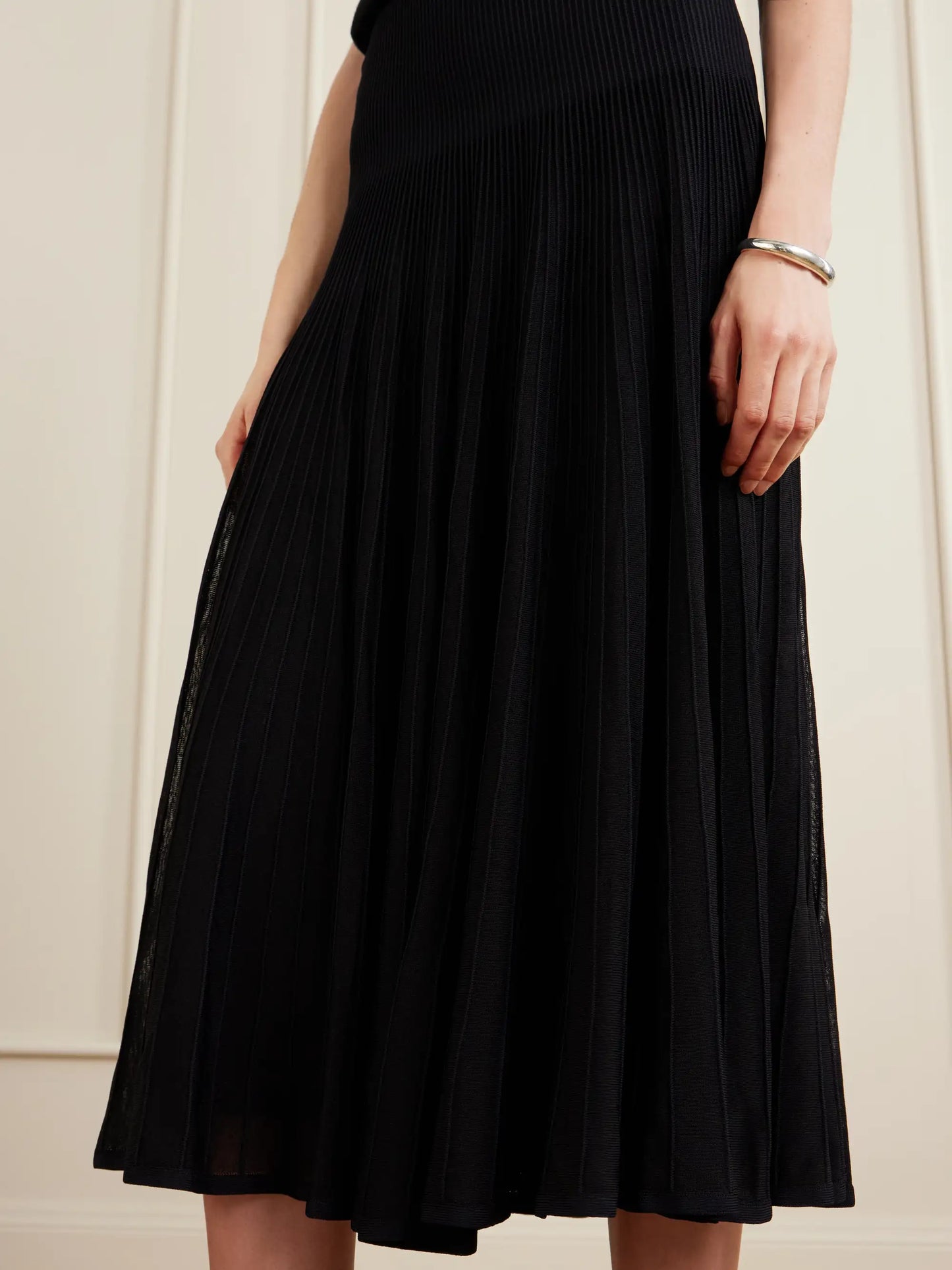 Celia Ribbed-knit Midi Skirt