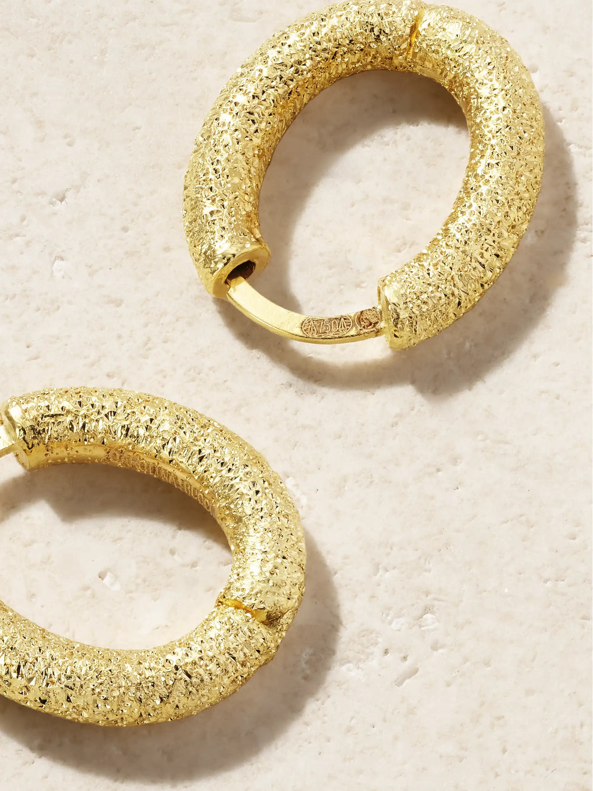 Florentine Finish 18-karat Gold Hoop Earrings