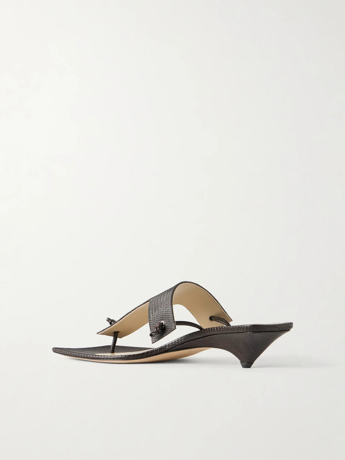 Edge T-strap 35 Lizard-effect Leather Sandals