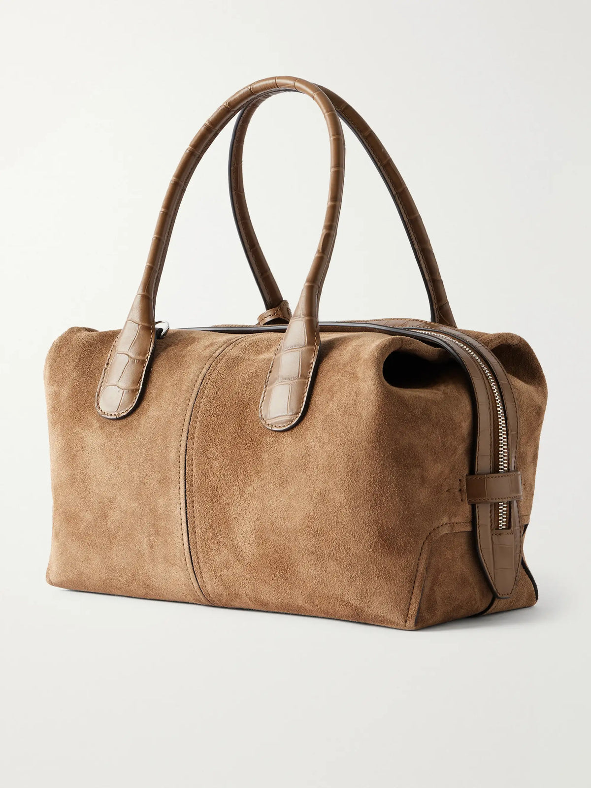 Bauletto Leather-trimmed Suede Shoulder Bag