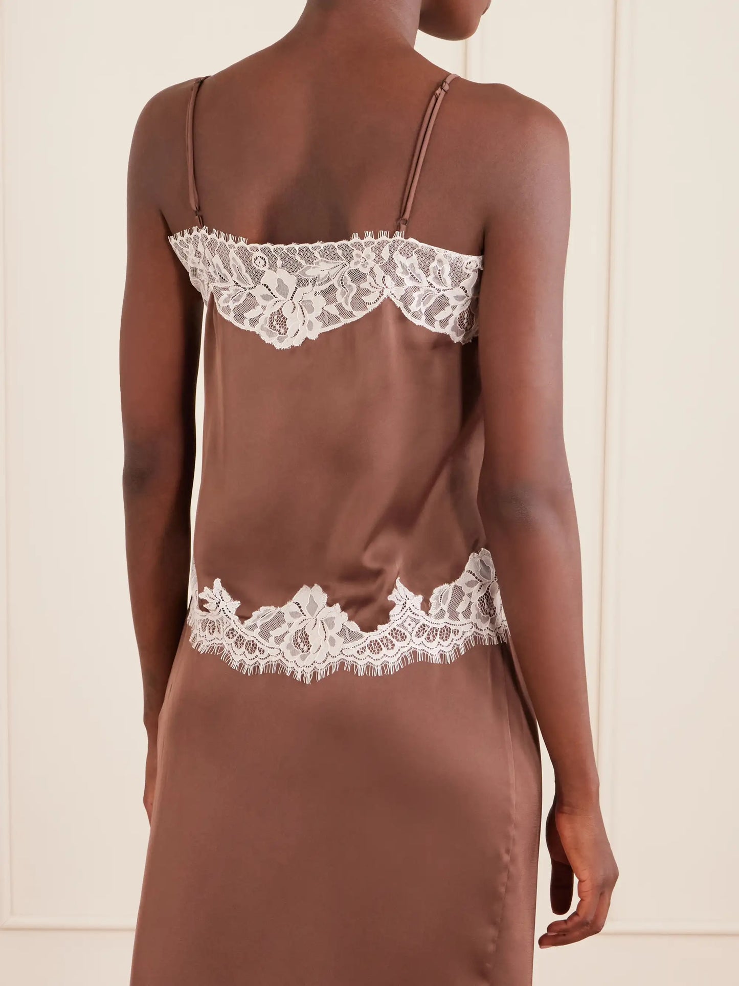 Marisol Lace-trimmed Satin Tank