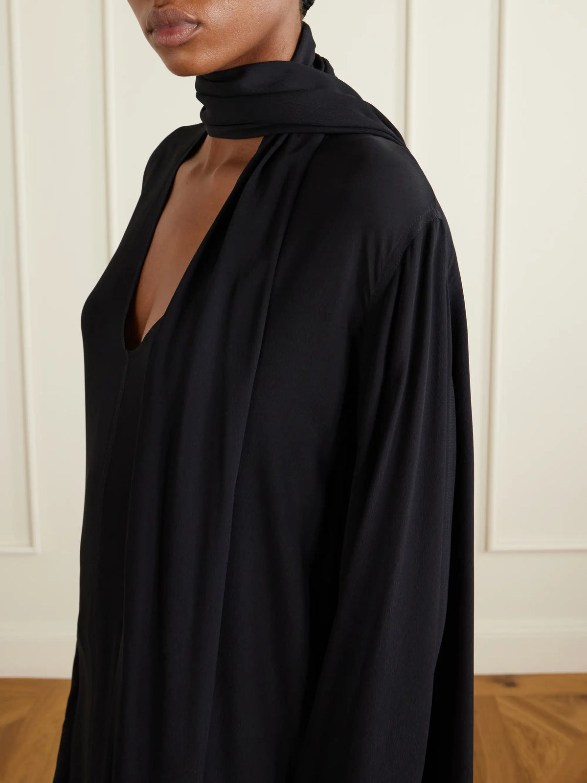 Tie-detailed Woven Maxi Dress