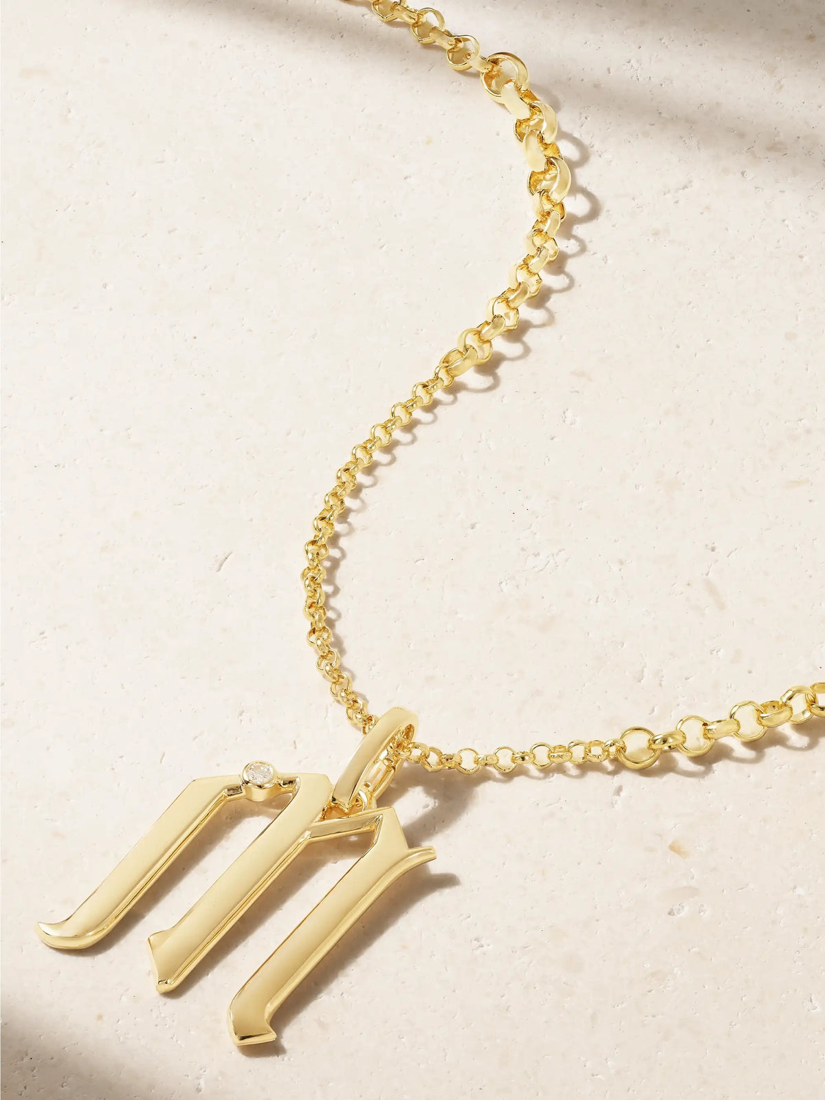 Initials 18-karat Gold Diamond Pendant