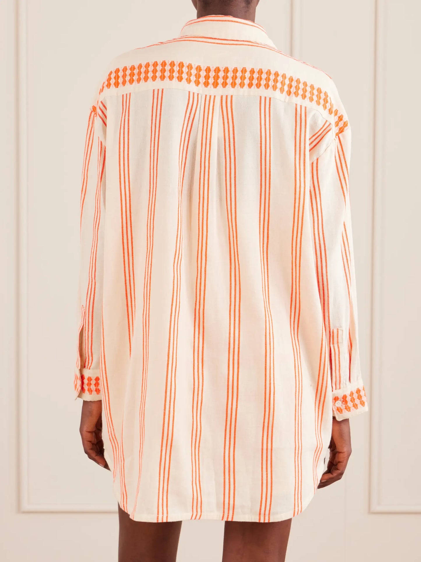 Mariam Asymmetric Striped Cotton-blend Shirt