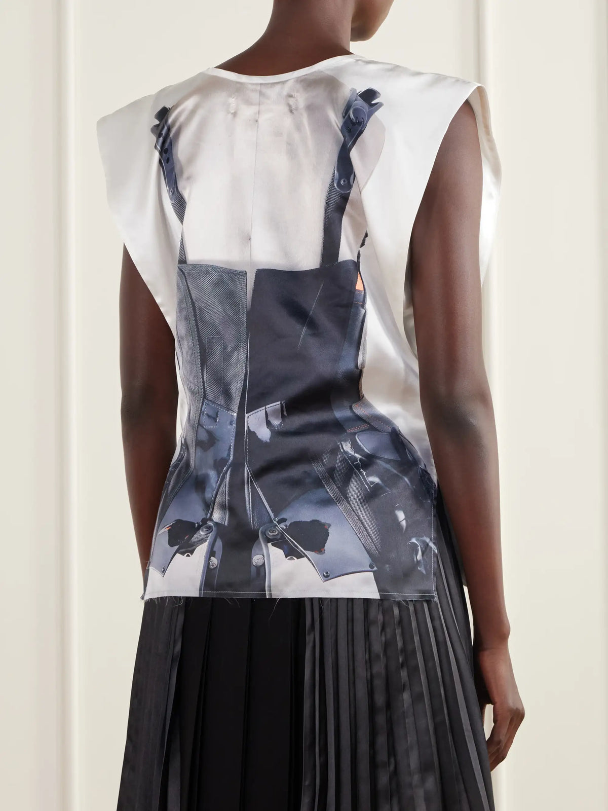 Junya Watanabe Deconstructed Printed Twill Top