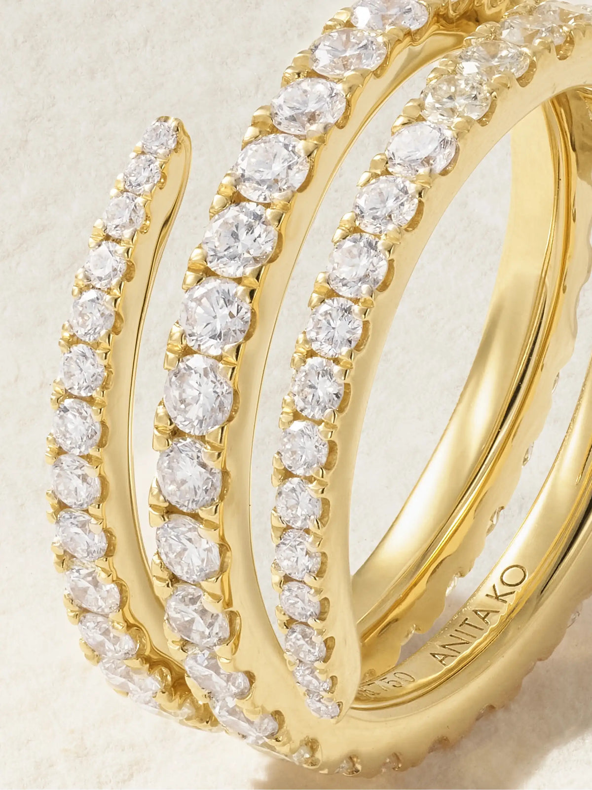 Coil 18-karat Gold Diamond Ring