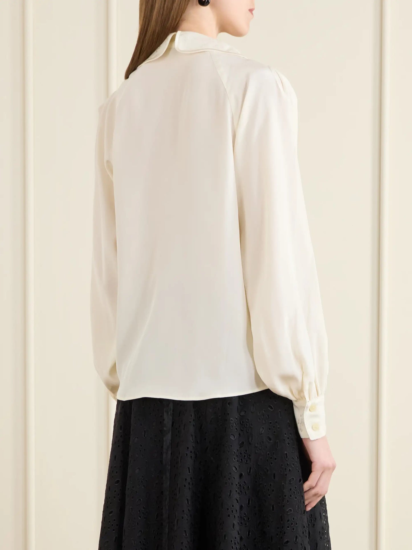 Lula Lace-trimmed Silk Blouse