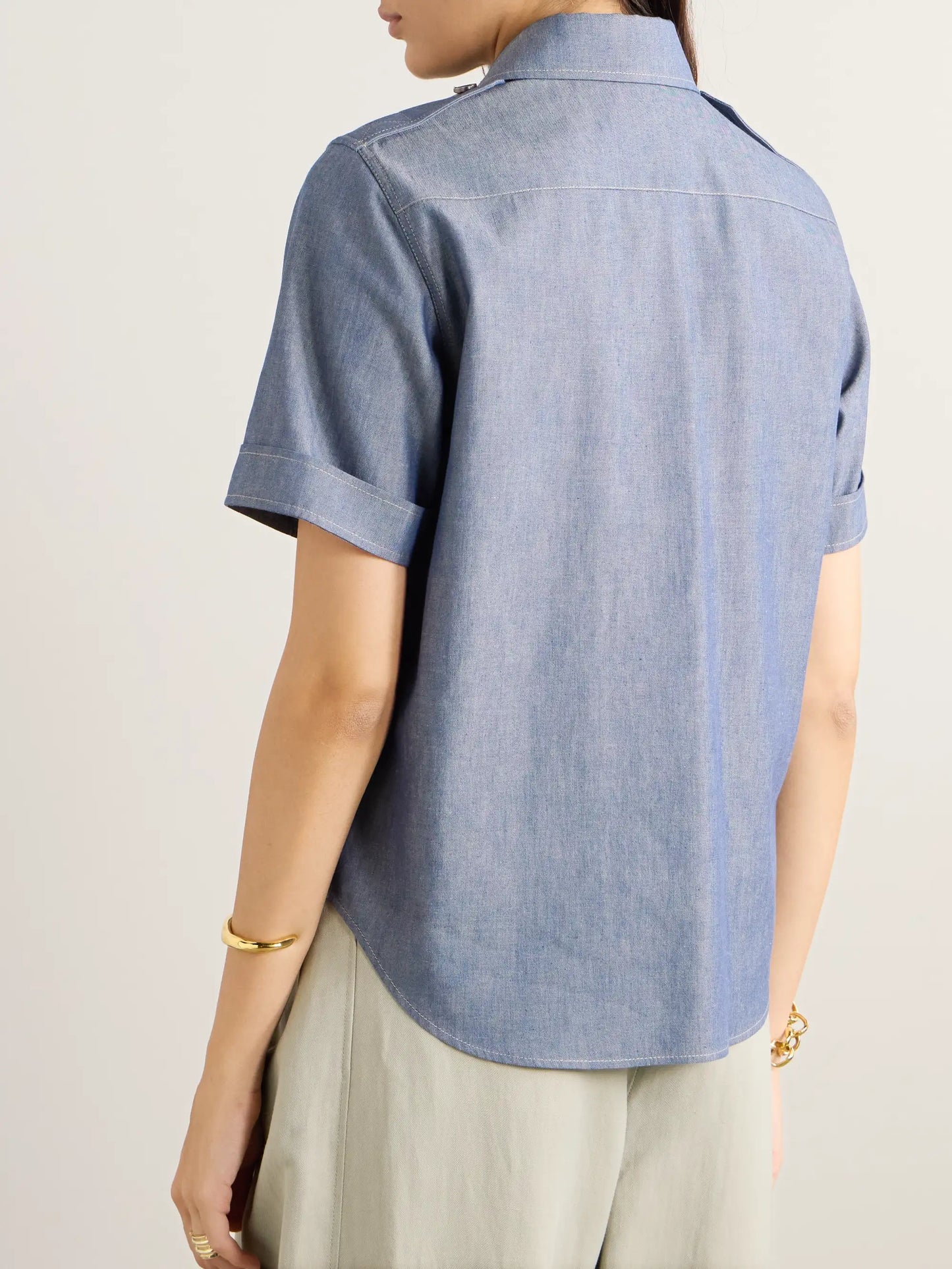 Annalisa Cotton And Cashmere-blend Chambray Shirt