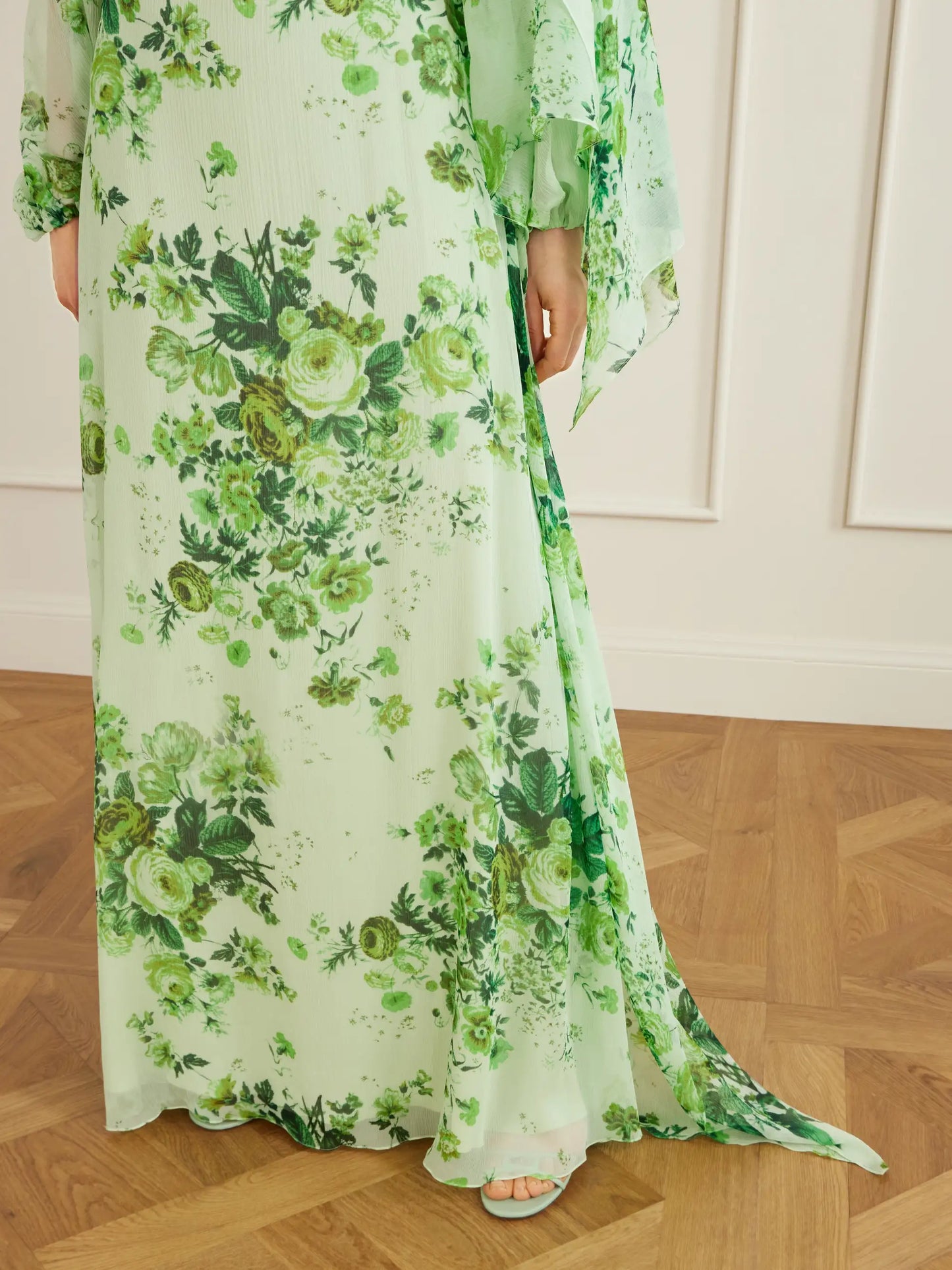 Floral-print Crêpon Gown