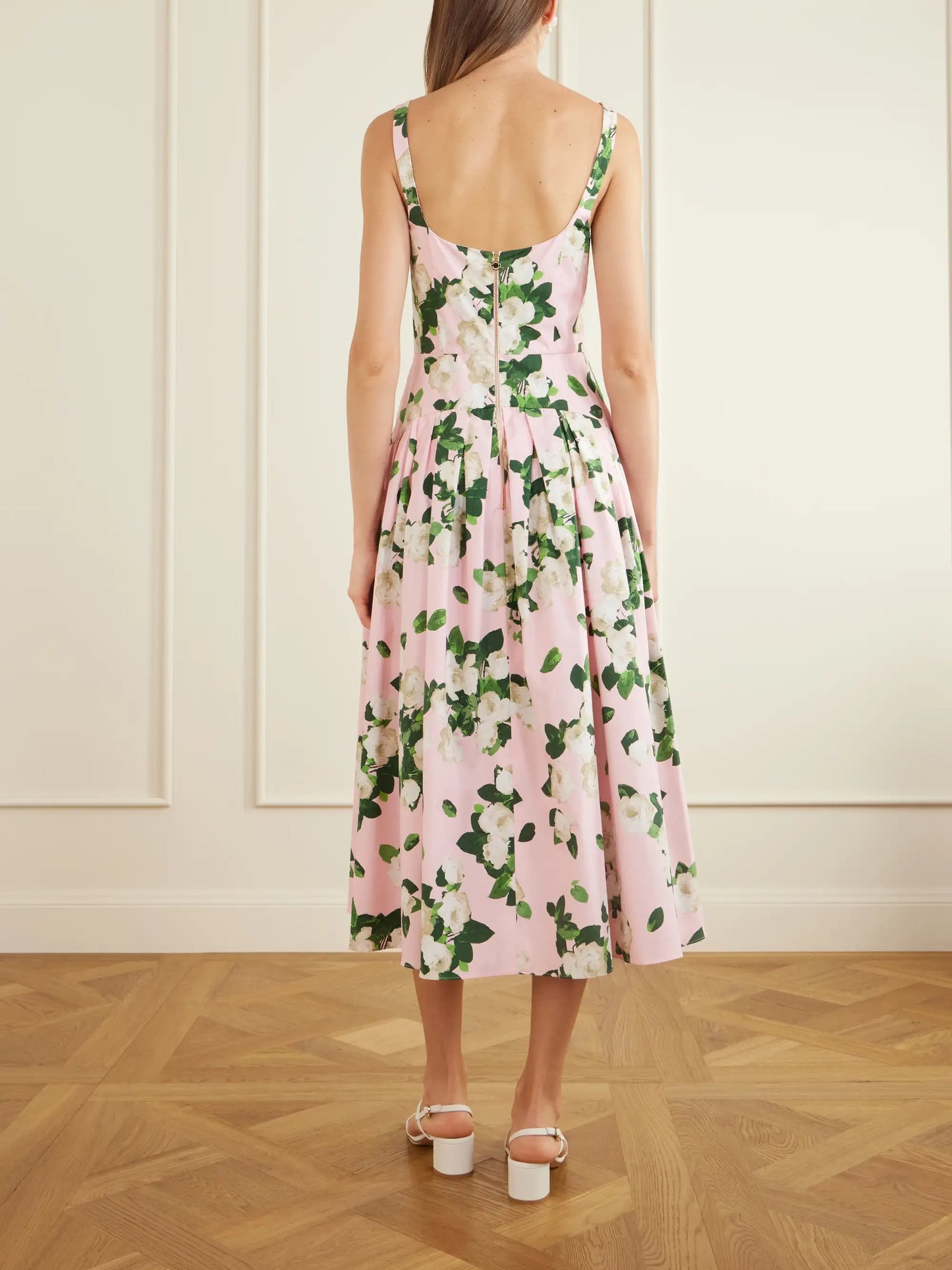 Floral-printed Cotton-blend Midi Dress