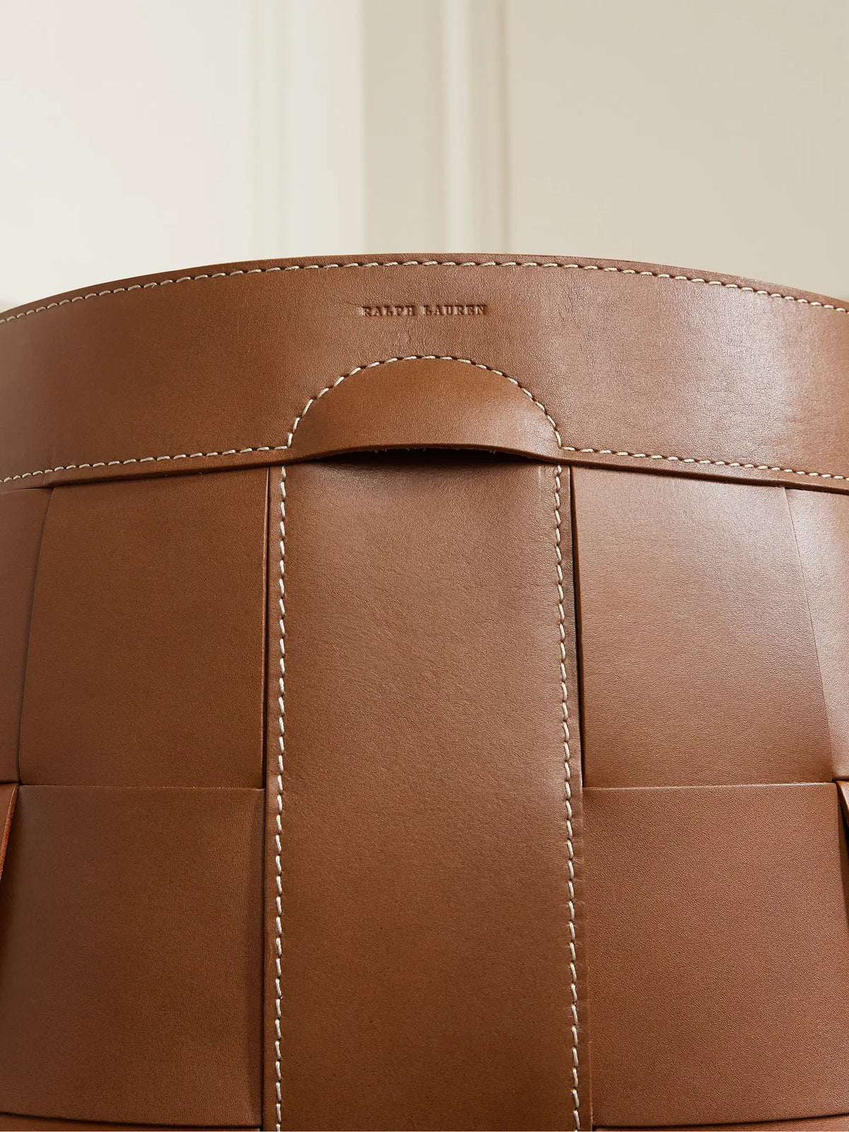 Hailey Small Woven Leather Basket