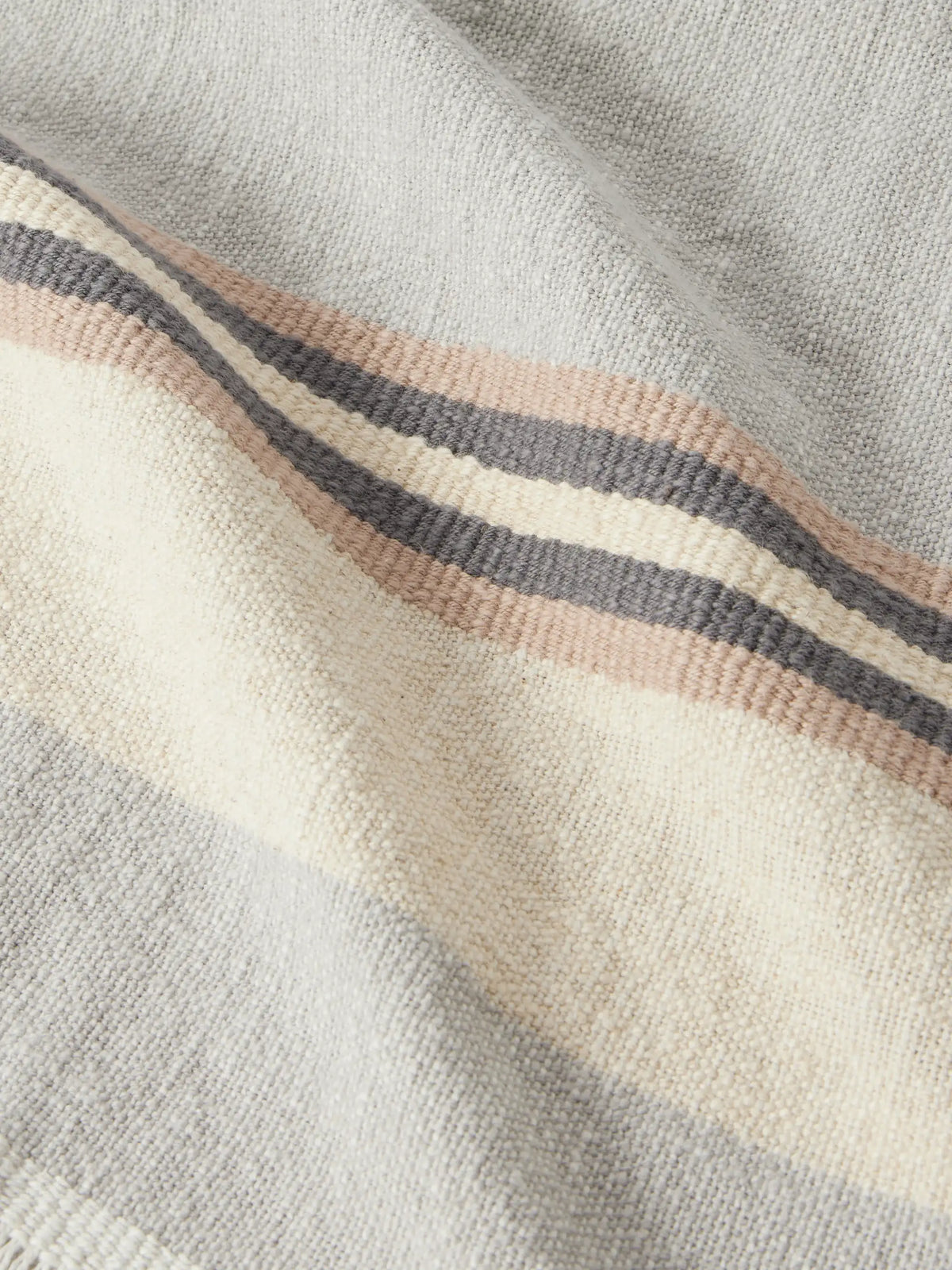 Fringed Striped Cotton And Linen-blend Scarf